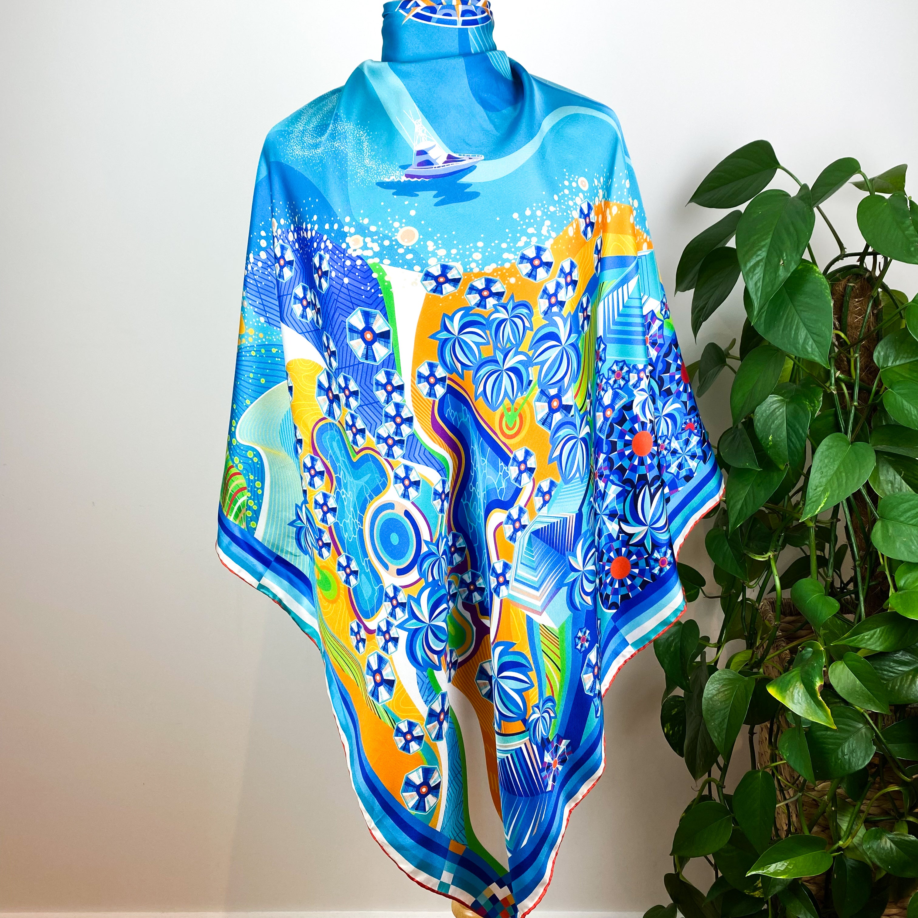 Brand New Colourful Italian Silk Scarf