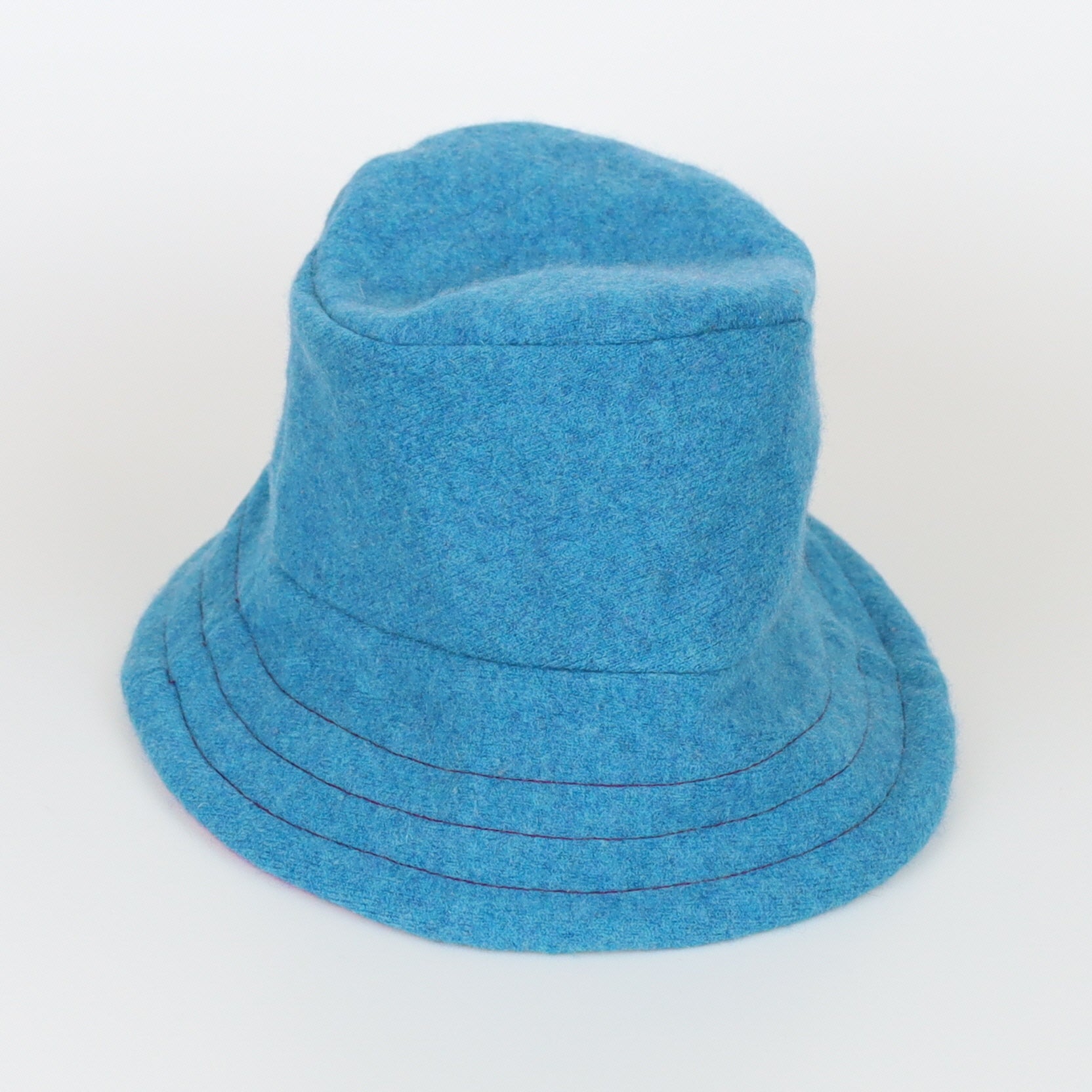 Loganberry Purple Reversible Cashmere Bucket Hat Large