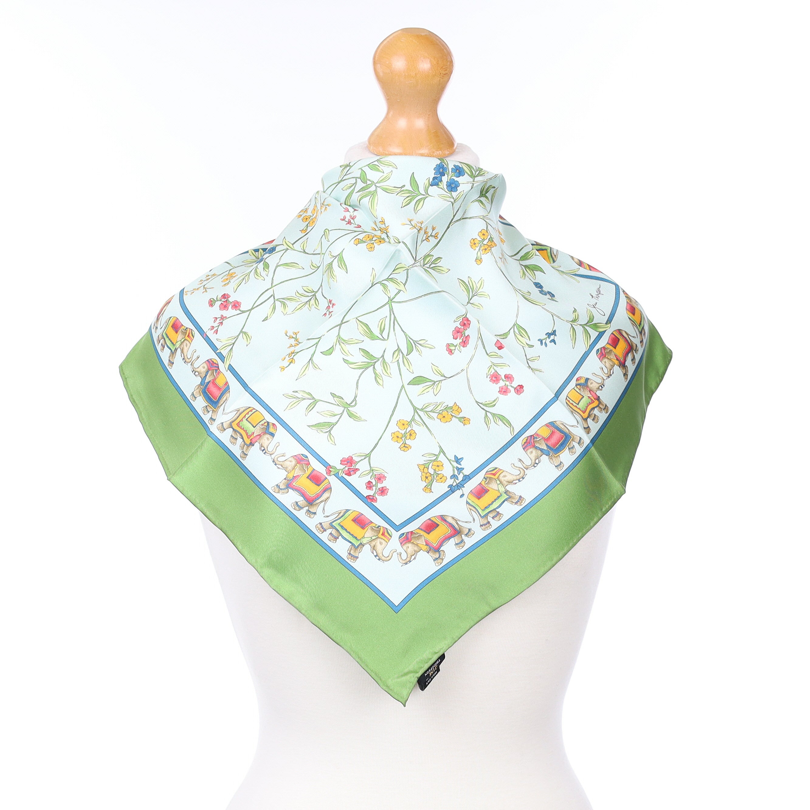 Brand New Jim Thompson Elephant Silk Scarf
