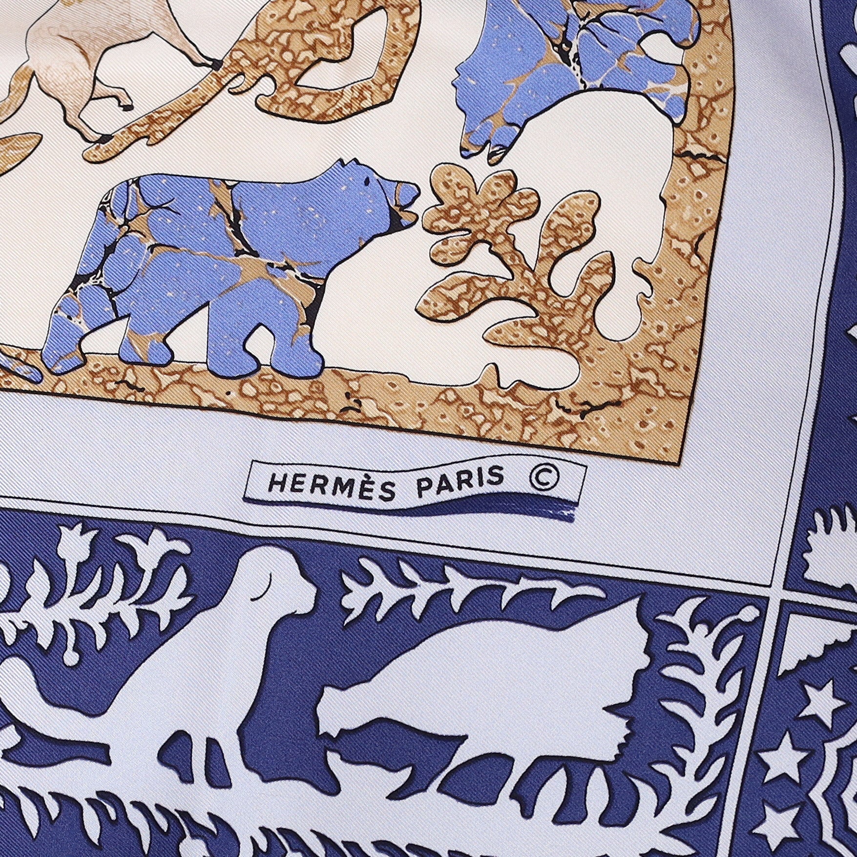 Pristine Hermès Early America Silk Scarf Quite Rare