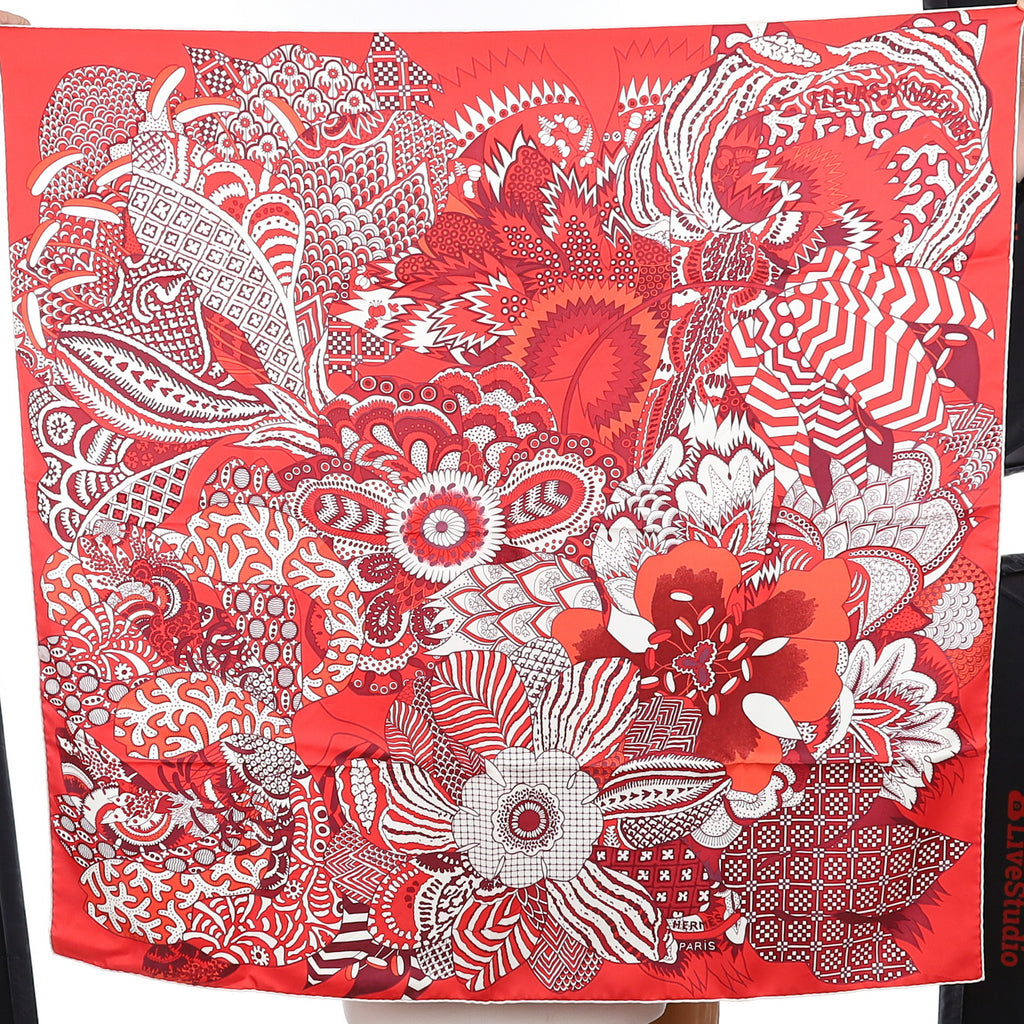 Boxed Hermès Fleurs D’indiennes Silk Scarf Quite Rare