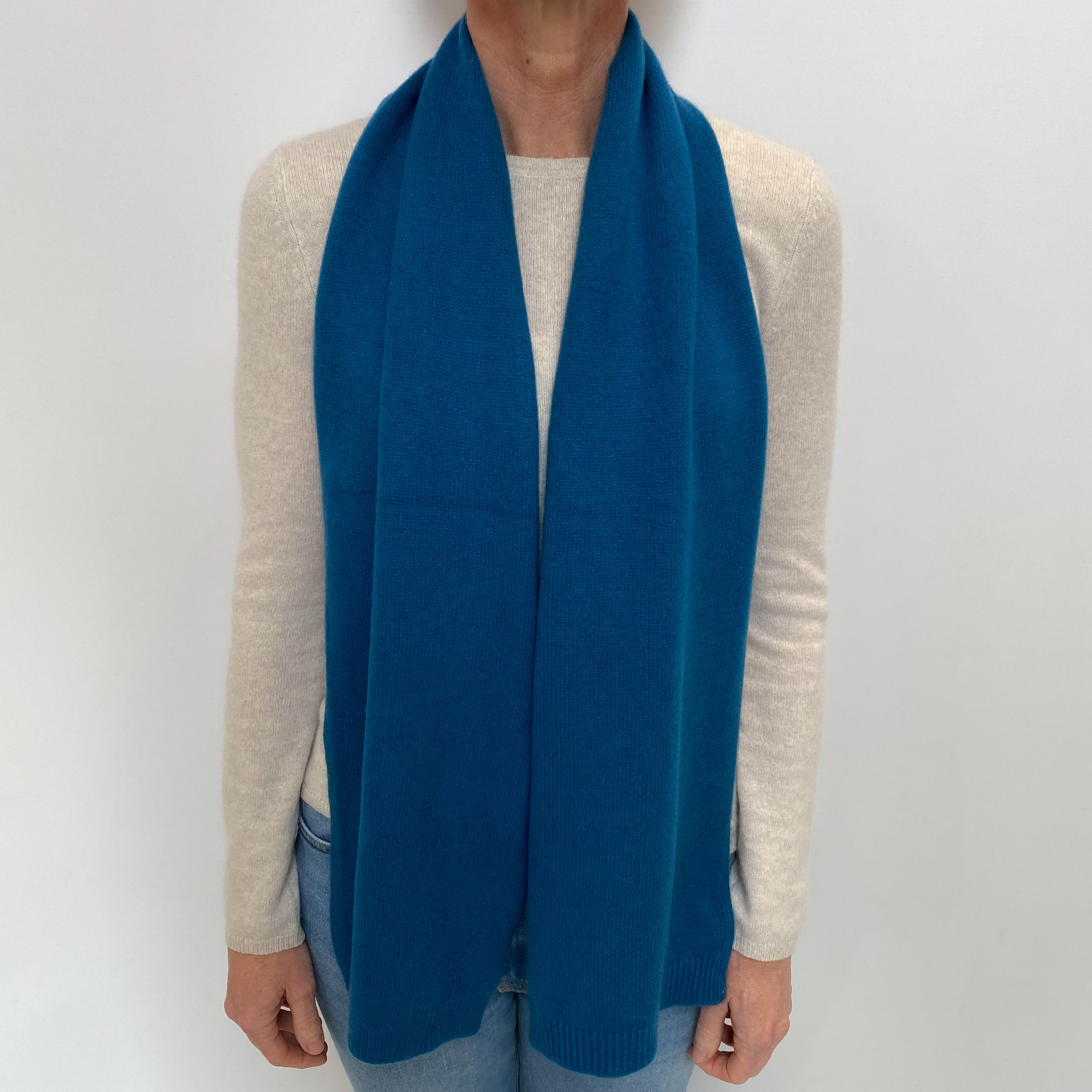 Teal Blue Cashmere Scarf