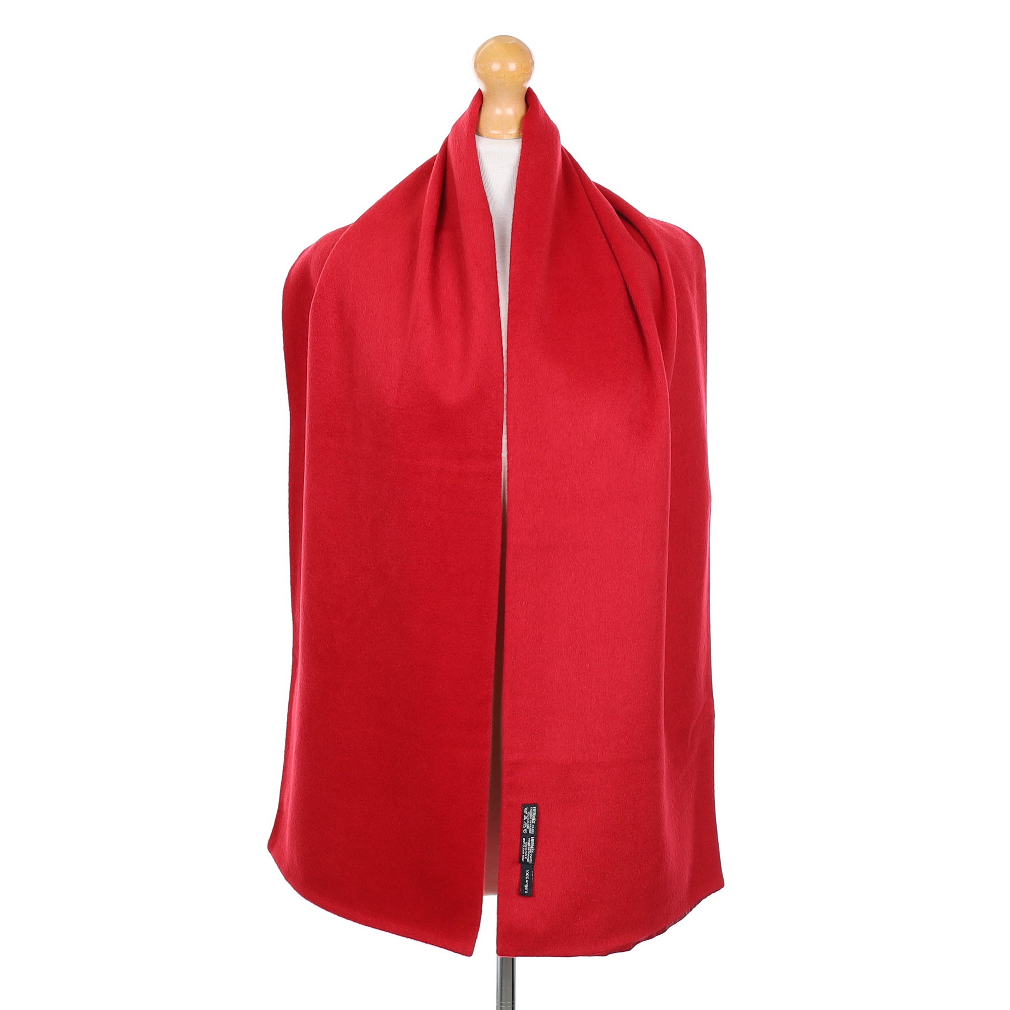 Brand New Boxed Hermès Red Snowflake Silk Blend Scarf