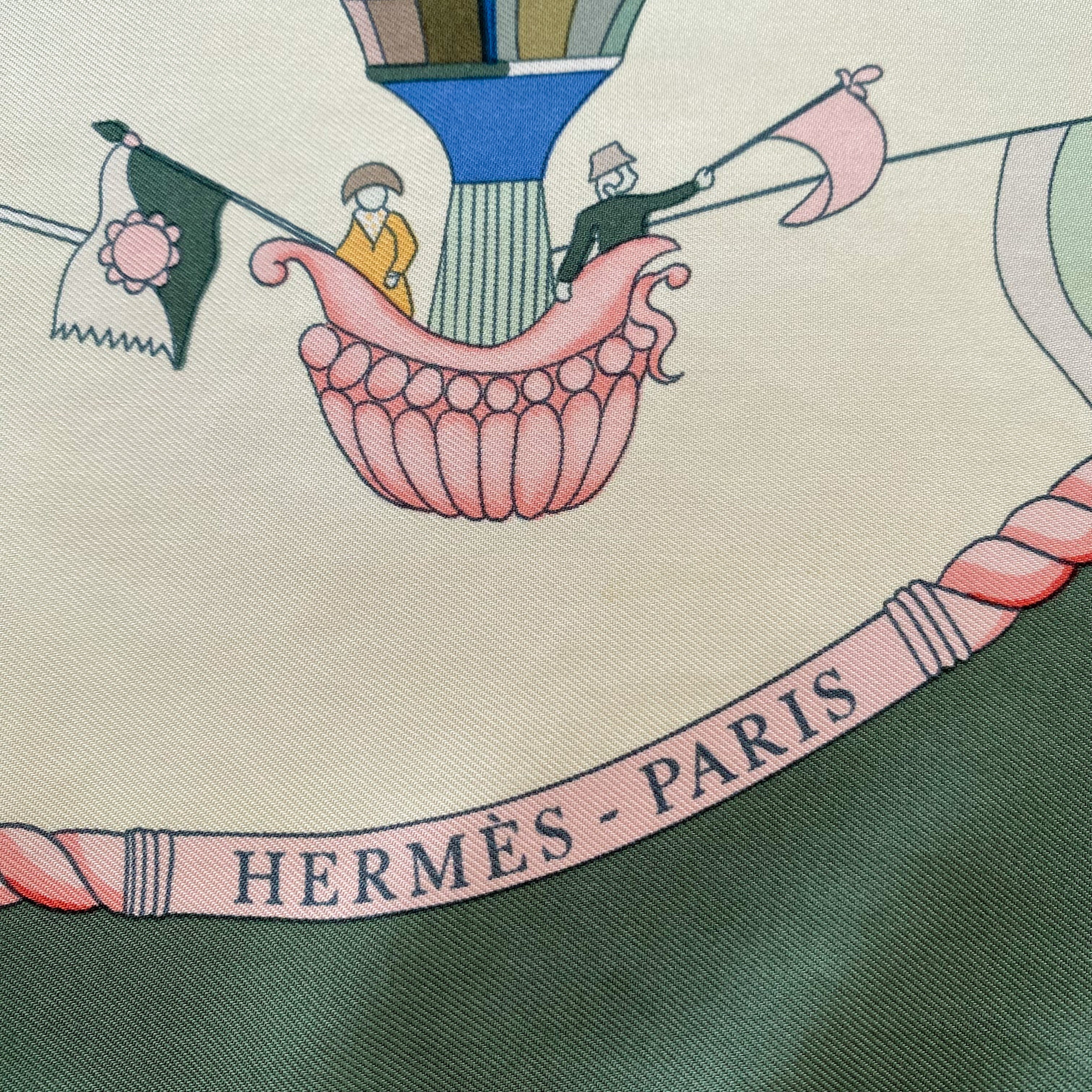 Boxed Hermès Les Folies du Ciel Silk Scarf