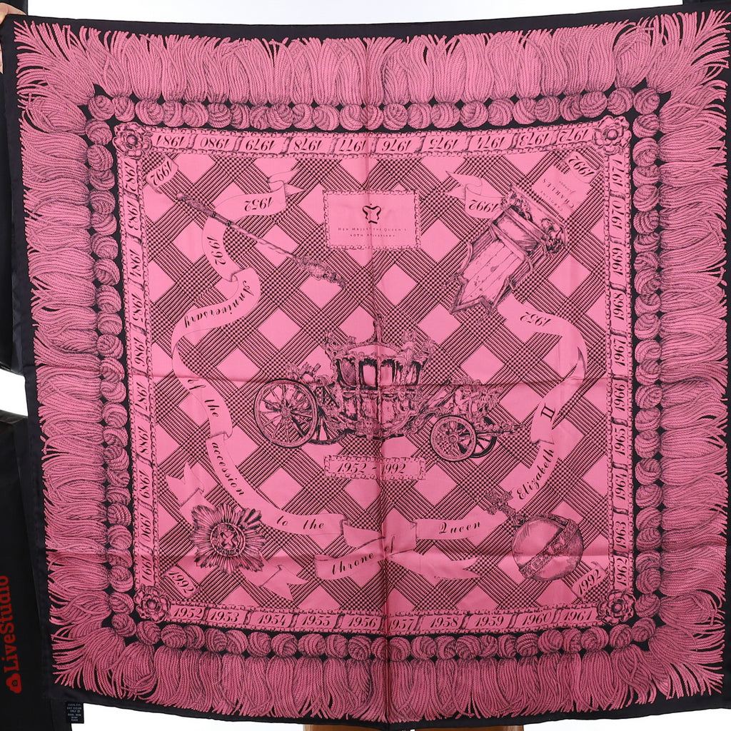 Caroline Charles Queen Elizabeth Ruby Jubilee Silk Scarf