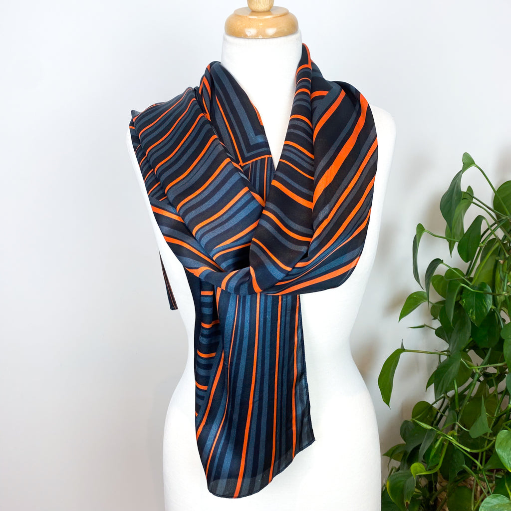 Jigsaw Striped Wrap Style Silk Scarf