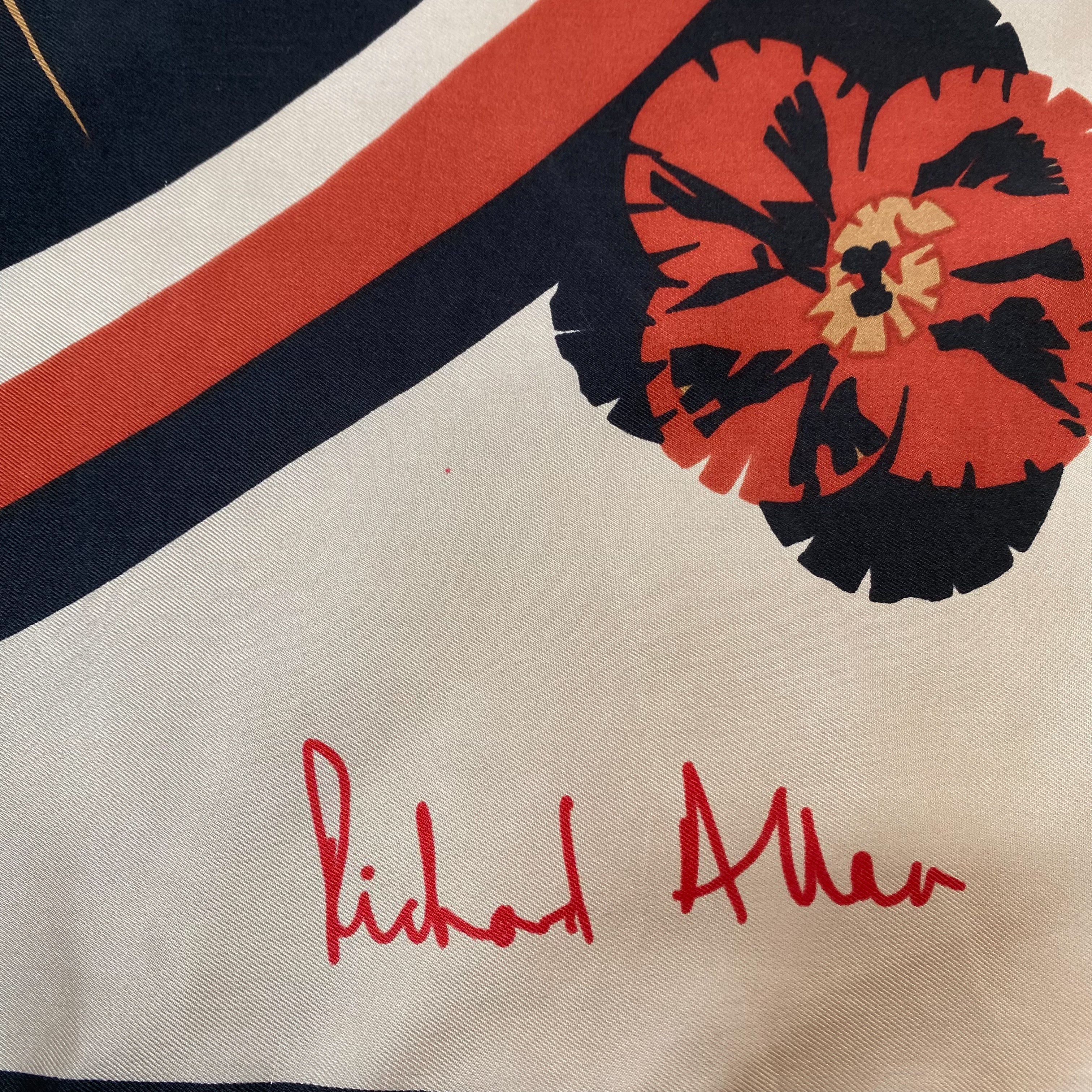 1970s Richard Allan Vintage Silk Scarf