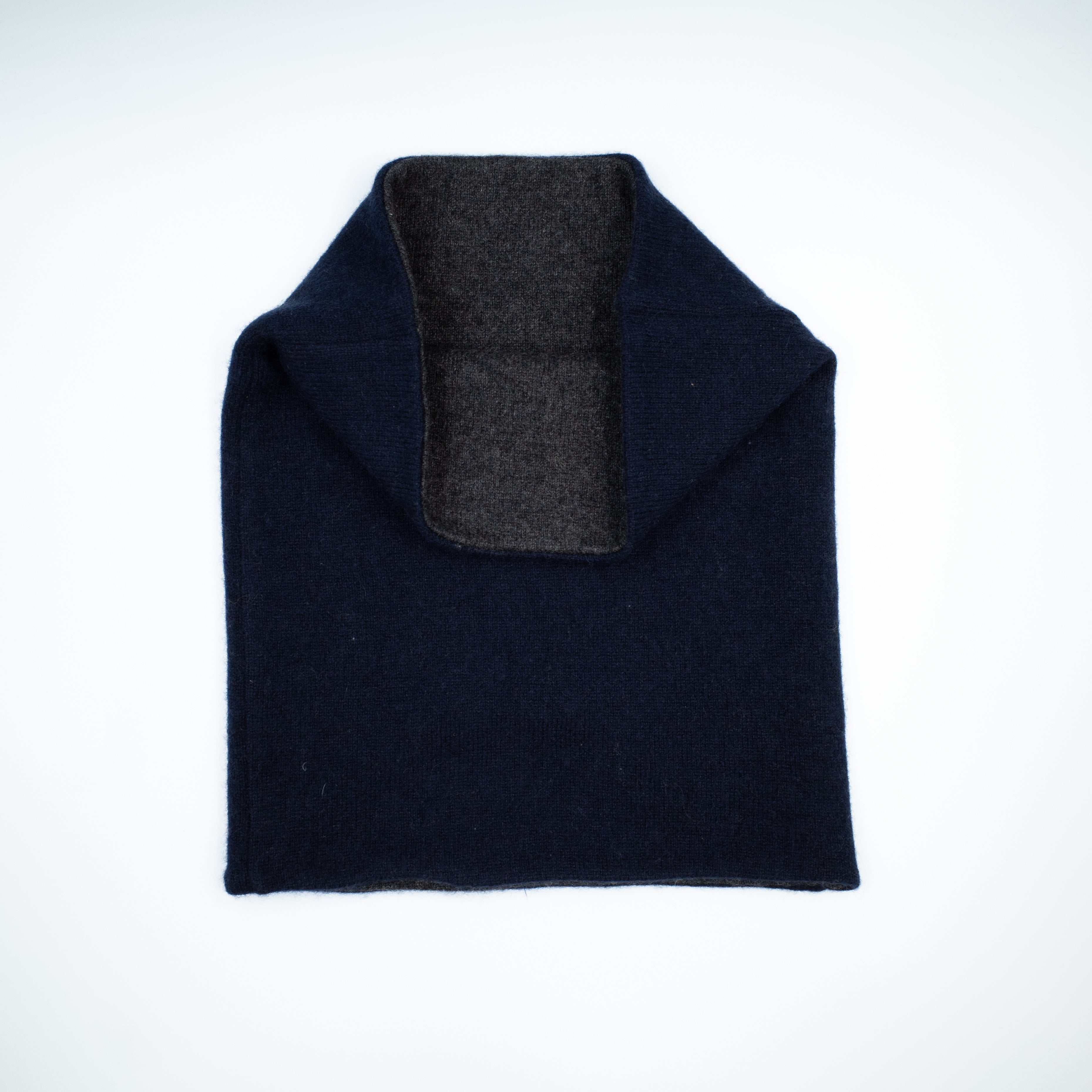 Navy and Charcoal Double Layered Snood