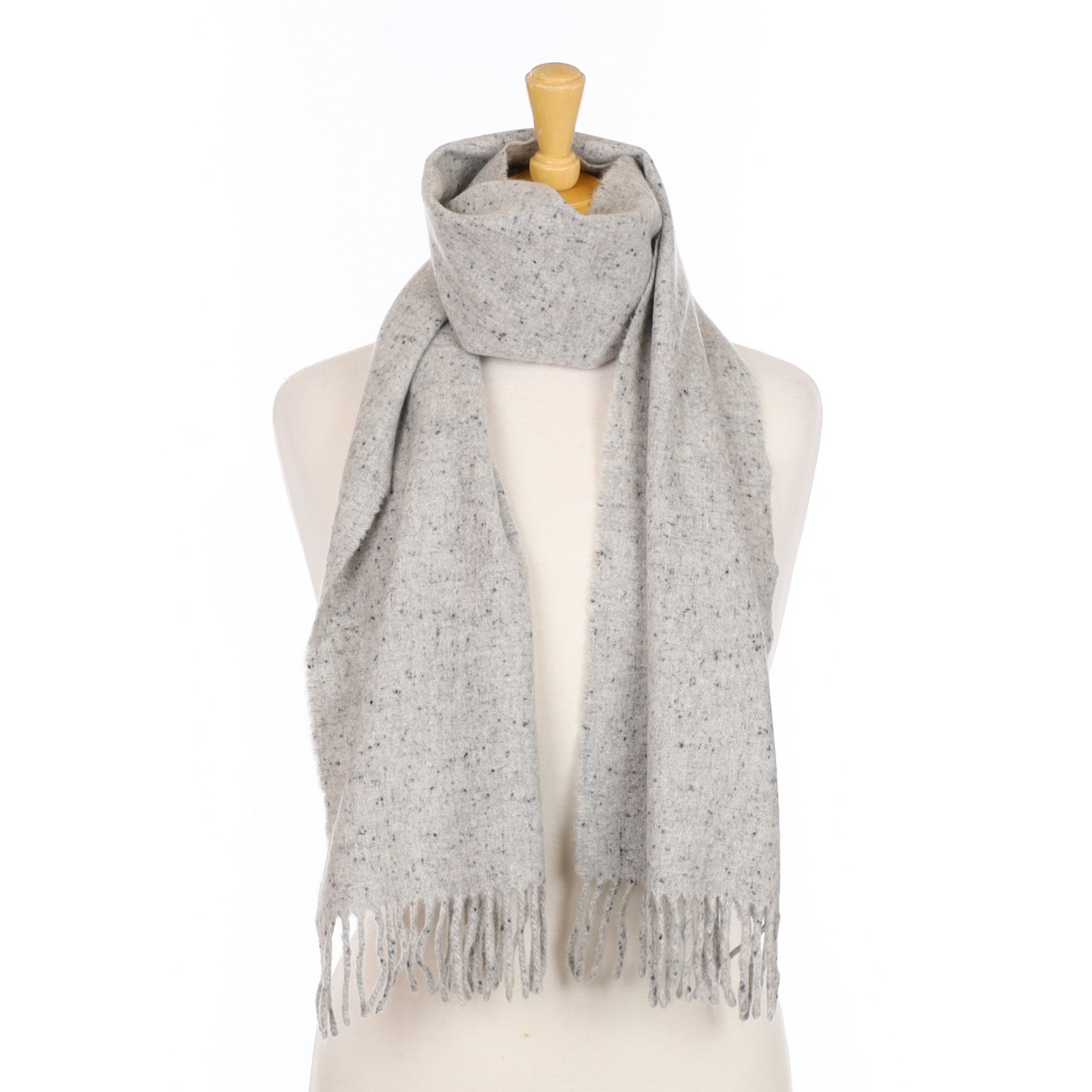 Smoke Grey Speckled Scottish Cashmere Woven Scarf