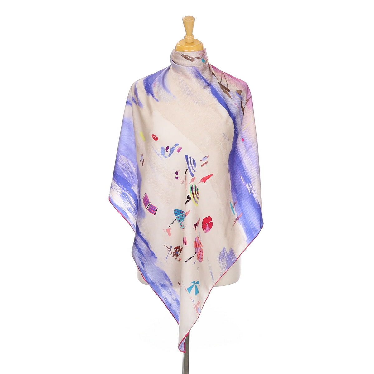 Joules Beach Scene Silk Scarf