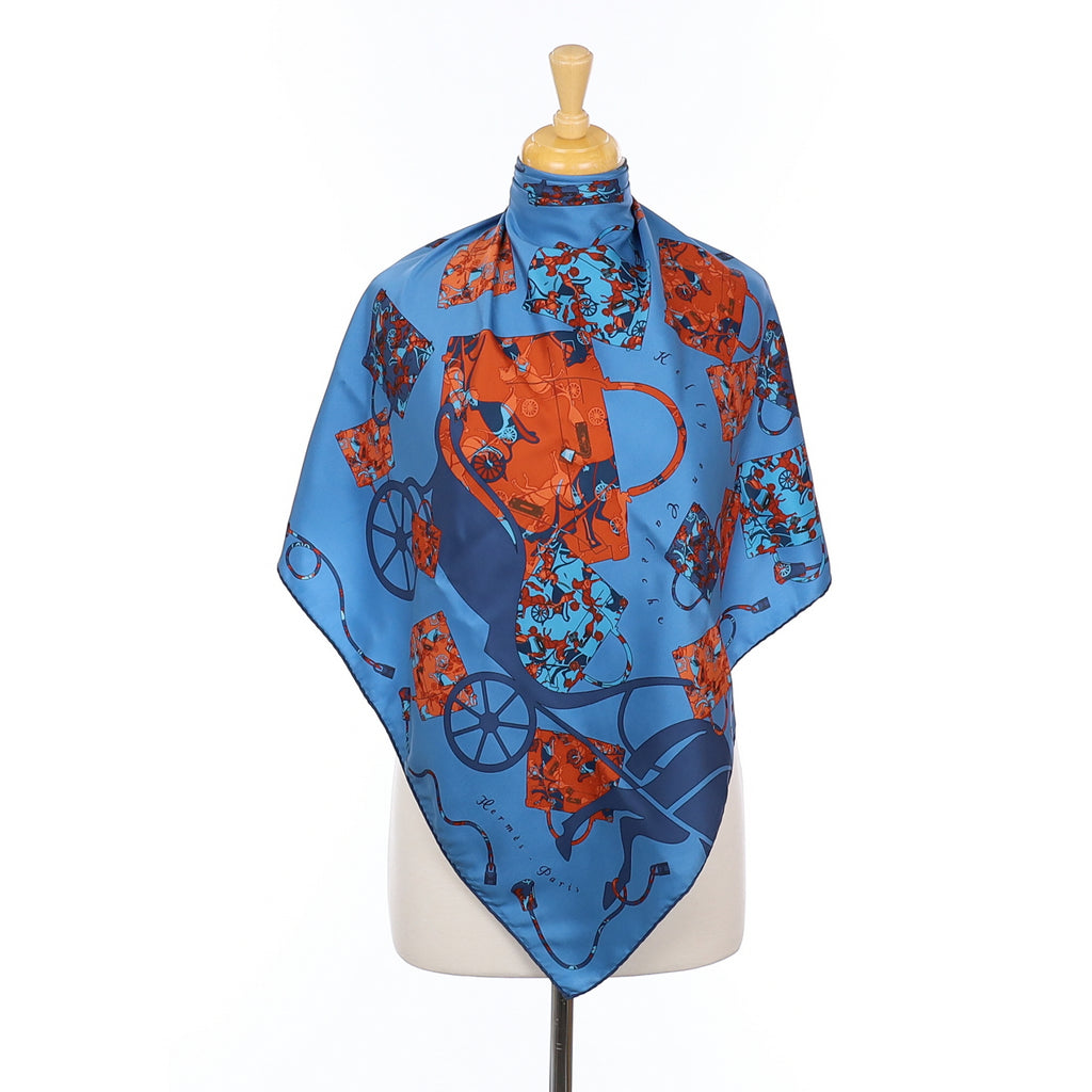 Hermès 70 Kelly en Calèche Silk Scarf