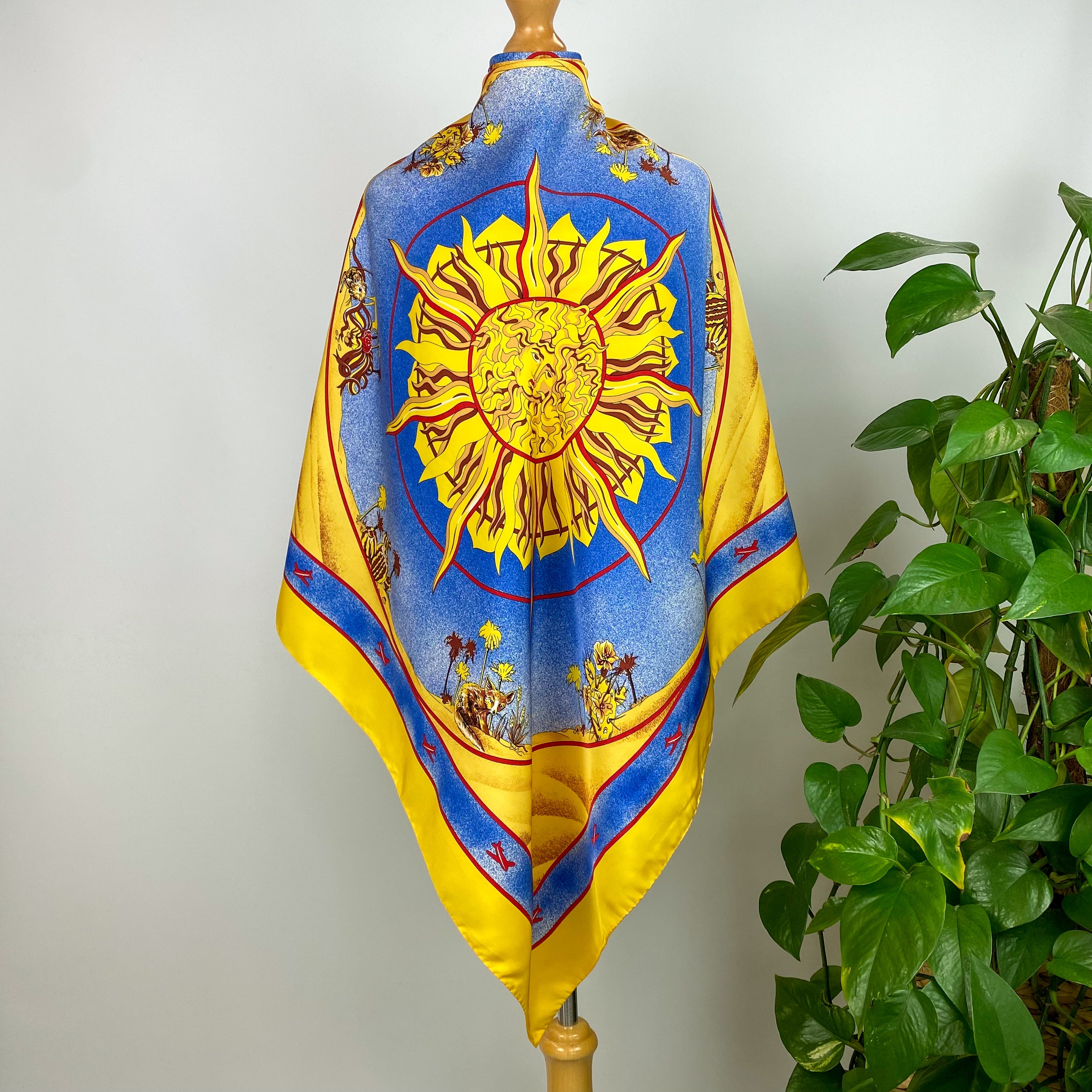 Striking Sun Design Silk Scarf