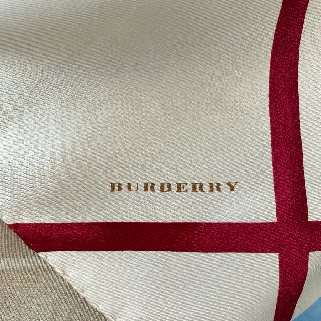 Immaculate Burberry Check Designer Silk Scarf