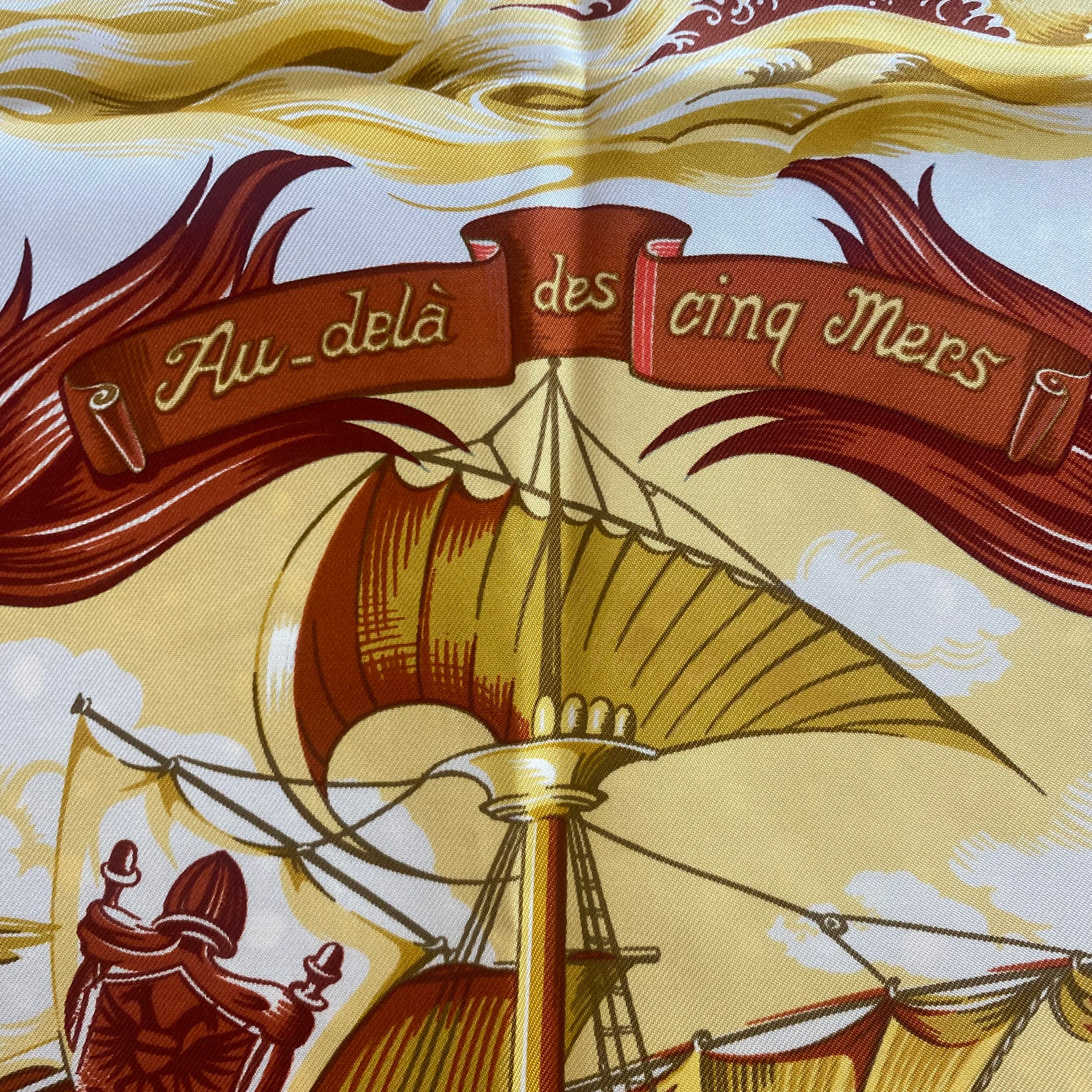 Boxed Hermès Au de la des Cinq Mers Silk Scarf Quite Rare