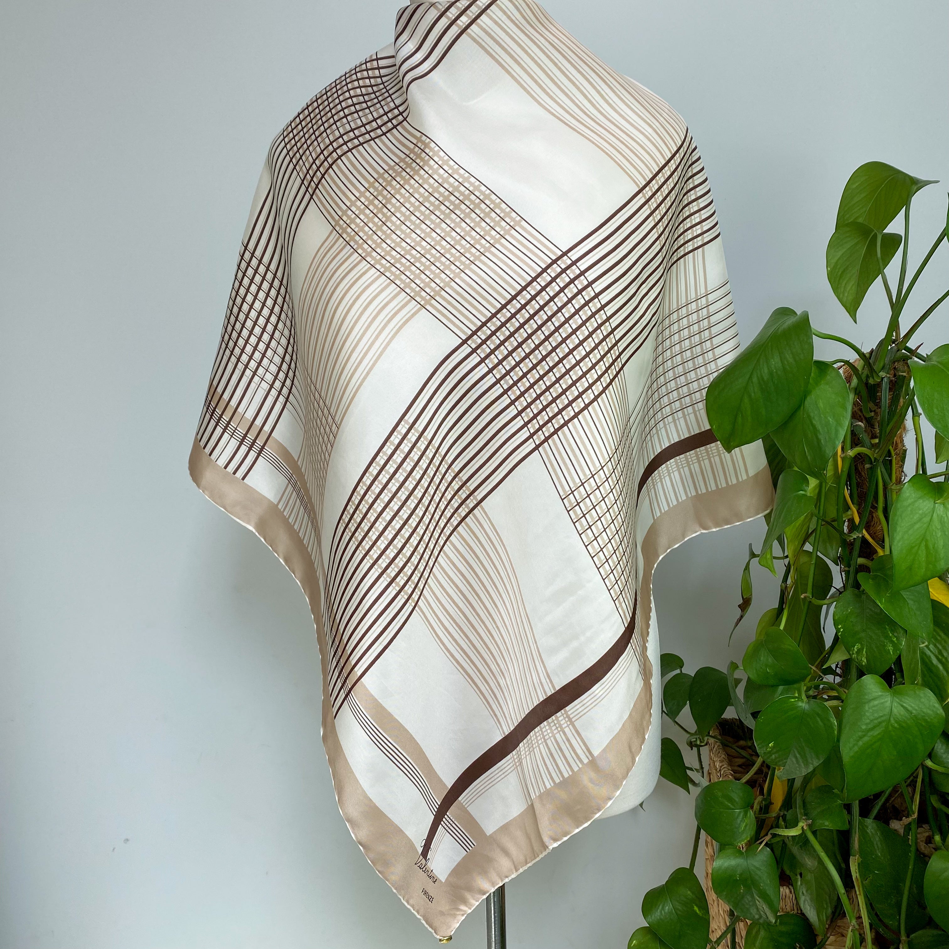 1970s Besco Geometric Vintage Silk Scarf