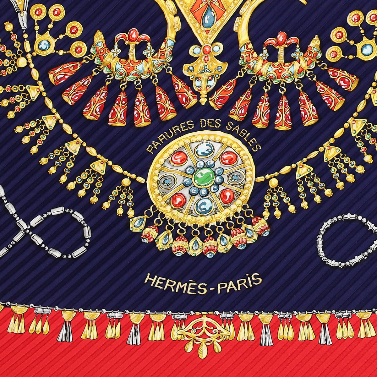 Boxed Hermès Parures des Sables Silk Plisse Scarf