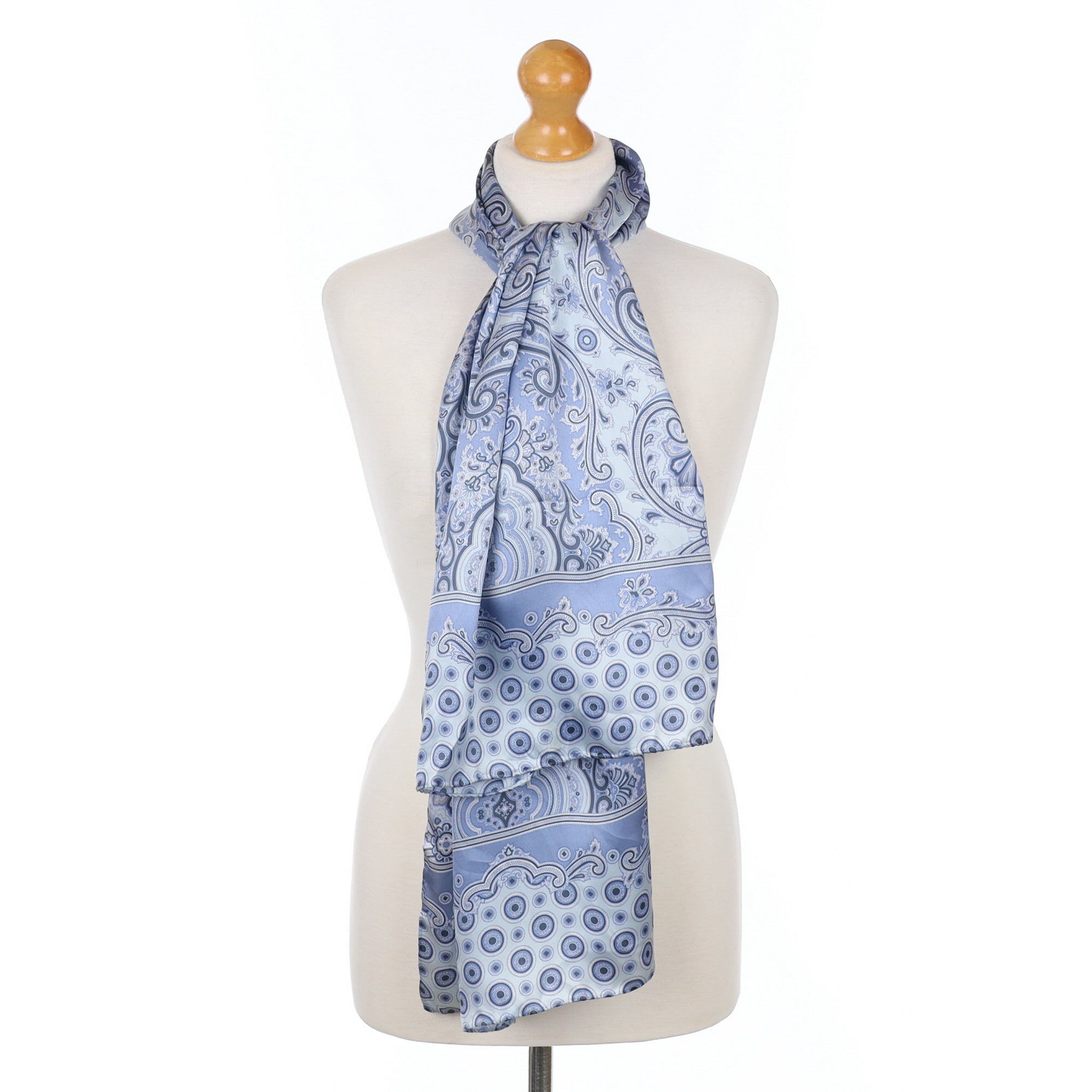 Jaeger Blue Paisley Vintage Silk Scarf