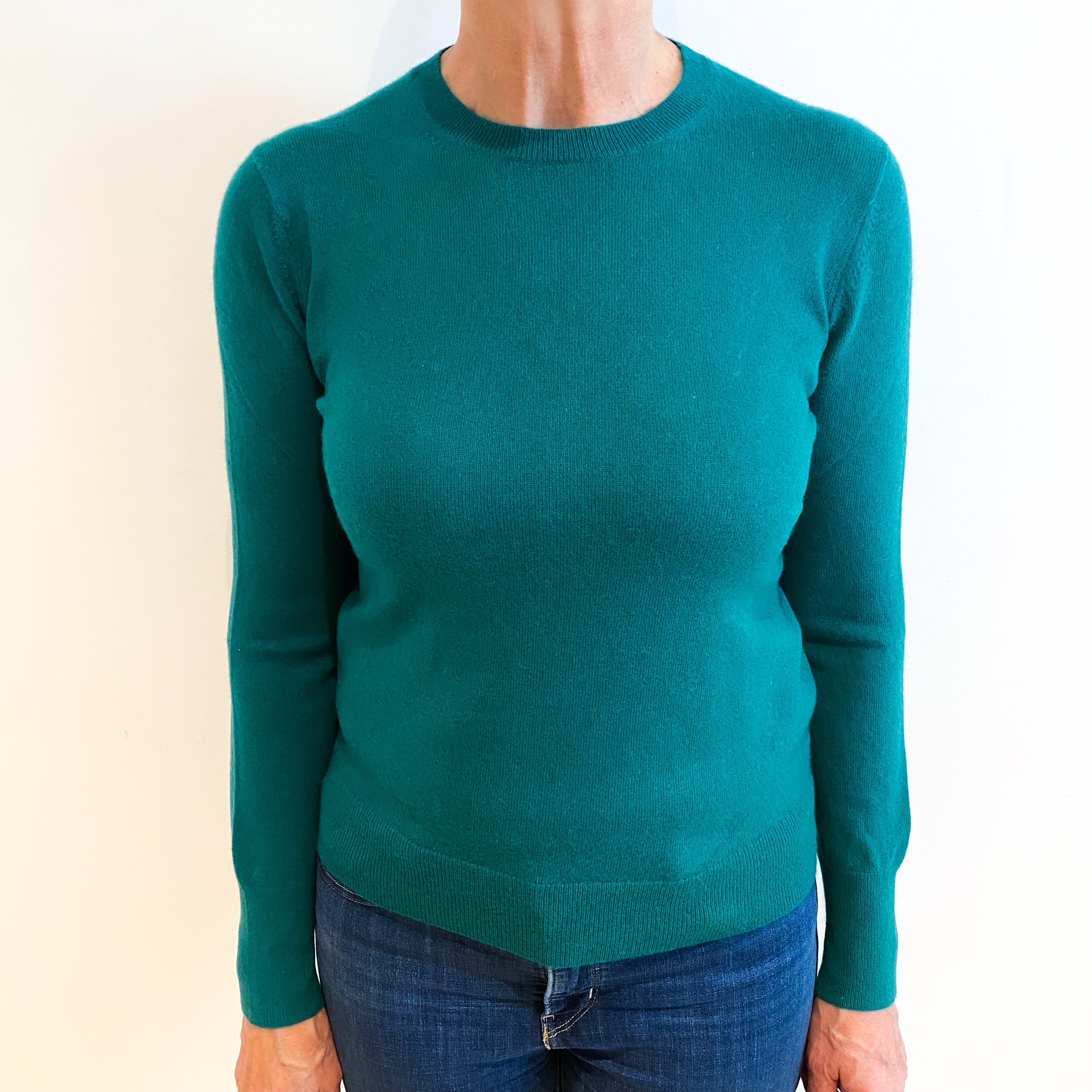 Emerald Green Cashmere Crew Neck Jumper Medium