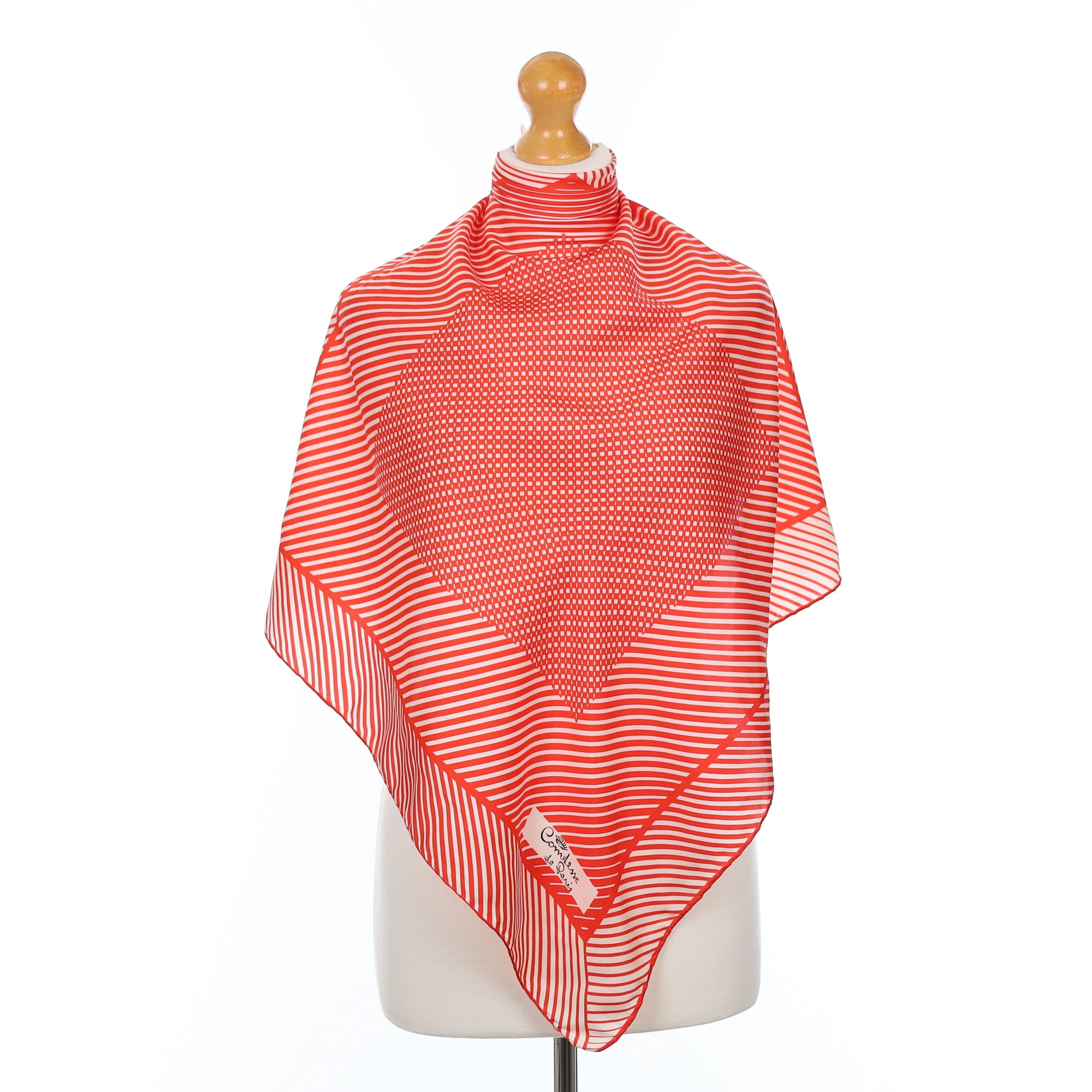 Red Patterned Silk Scarf