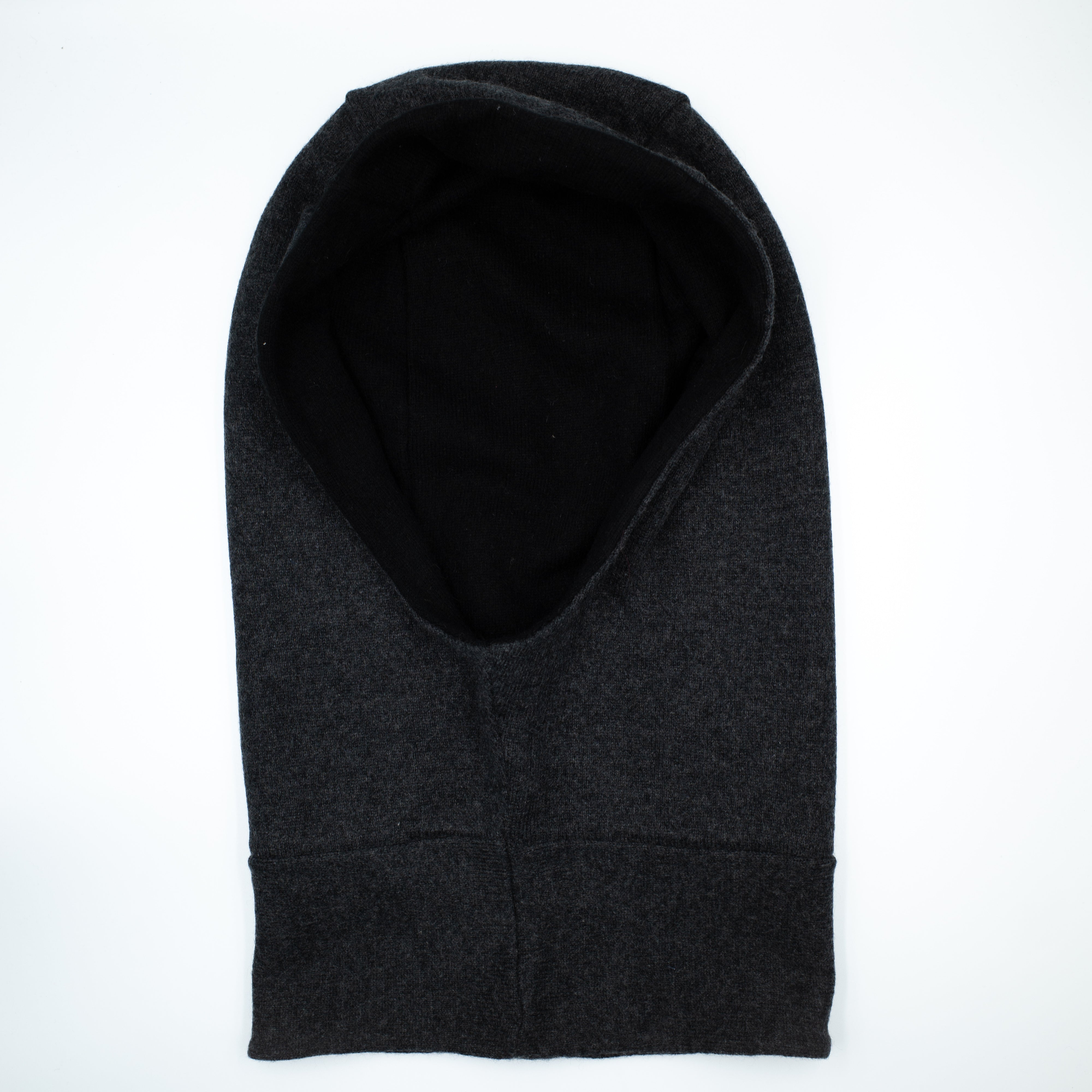 Charcoal Grey Luxury Reversible Cashmere Hood Unisex