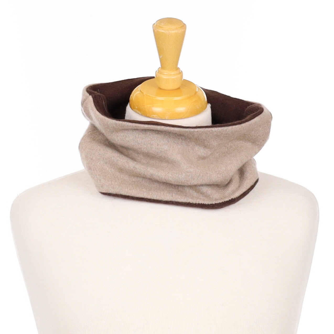 Dark Chocolate Brown and Fawn Neck Warmer