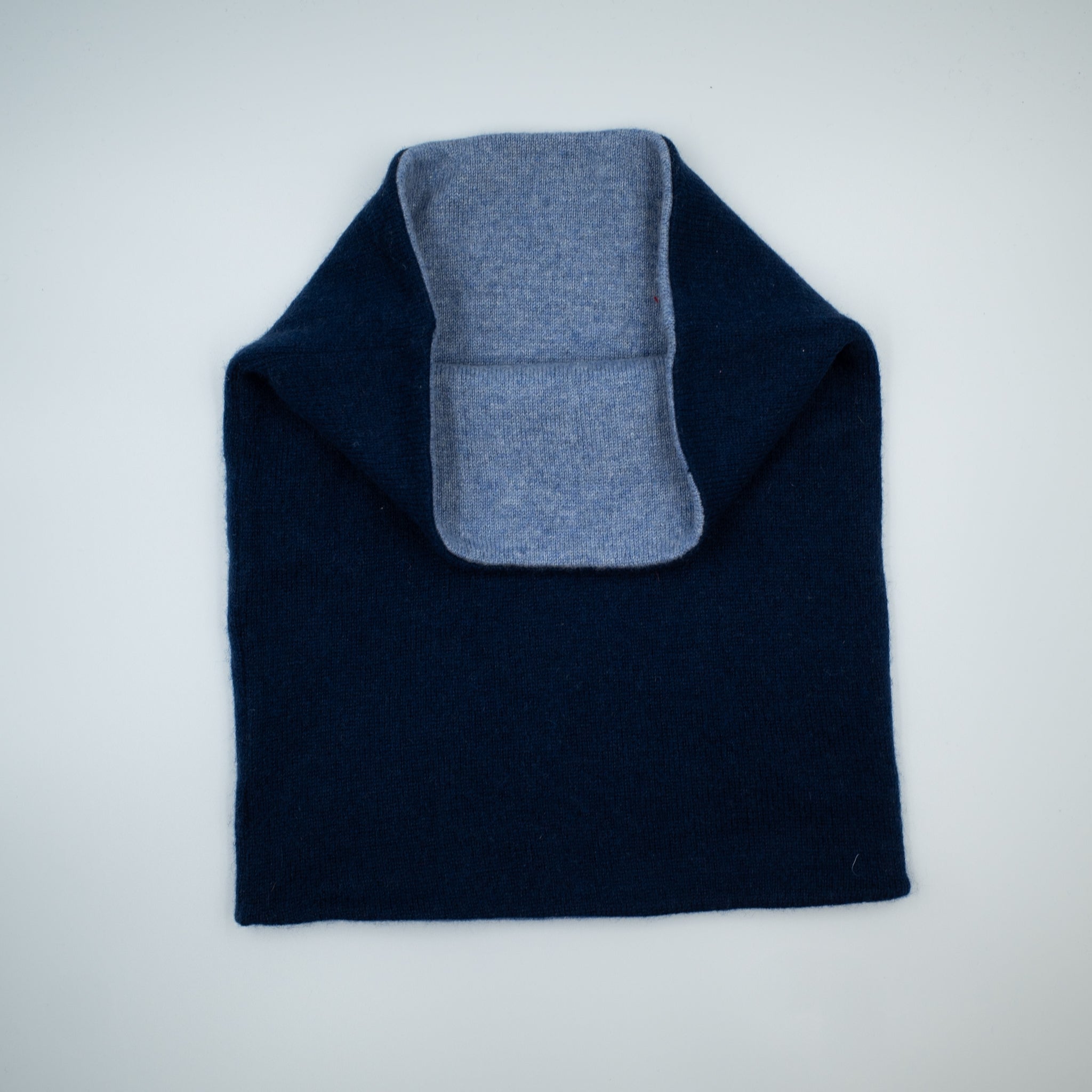 Men’s Sky Blue and Navy Luxury Double Layered Snood