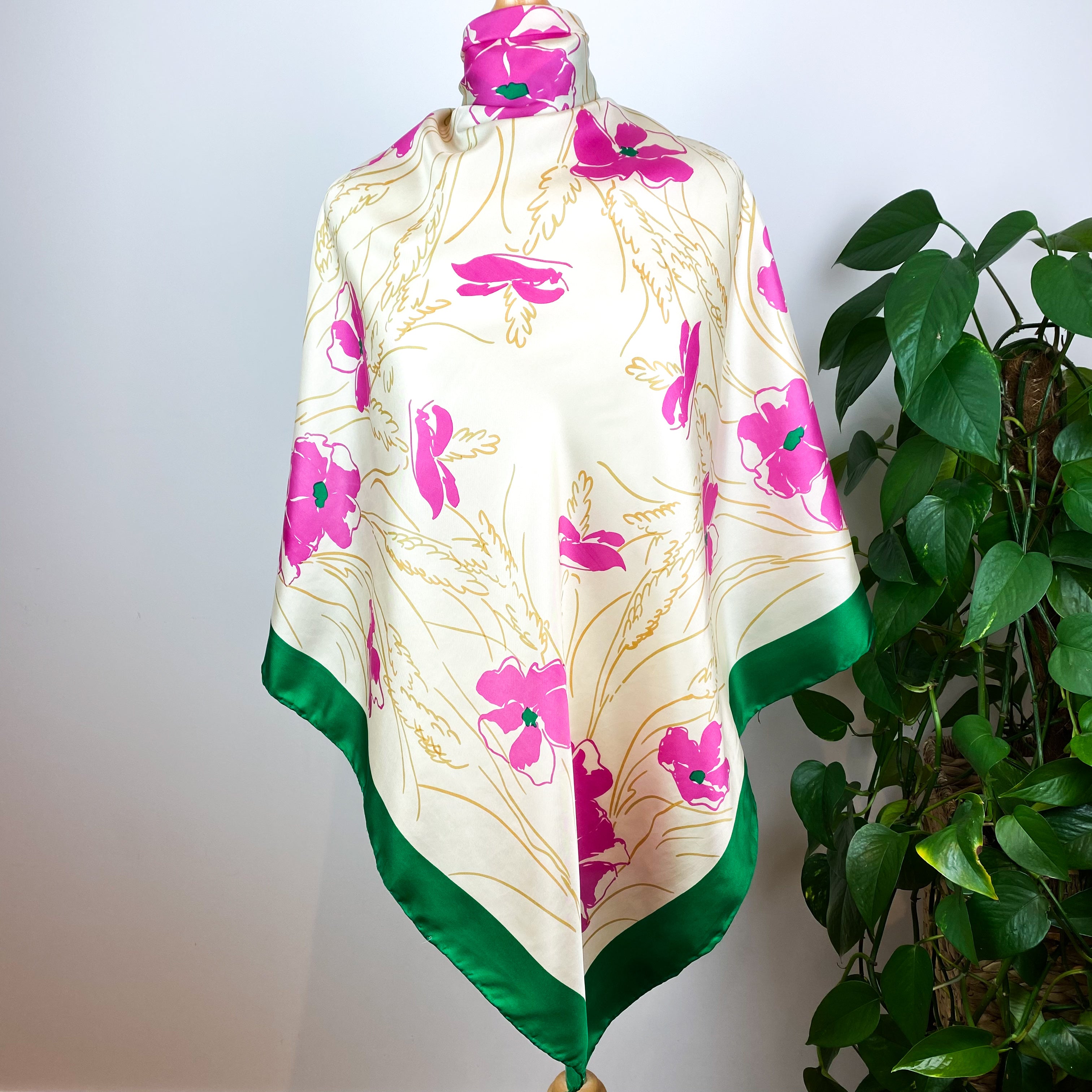 Mulberry Floral Vintage Silk Scarf