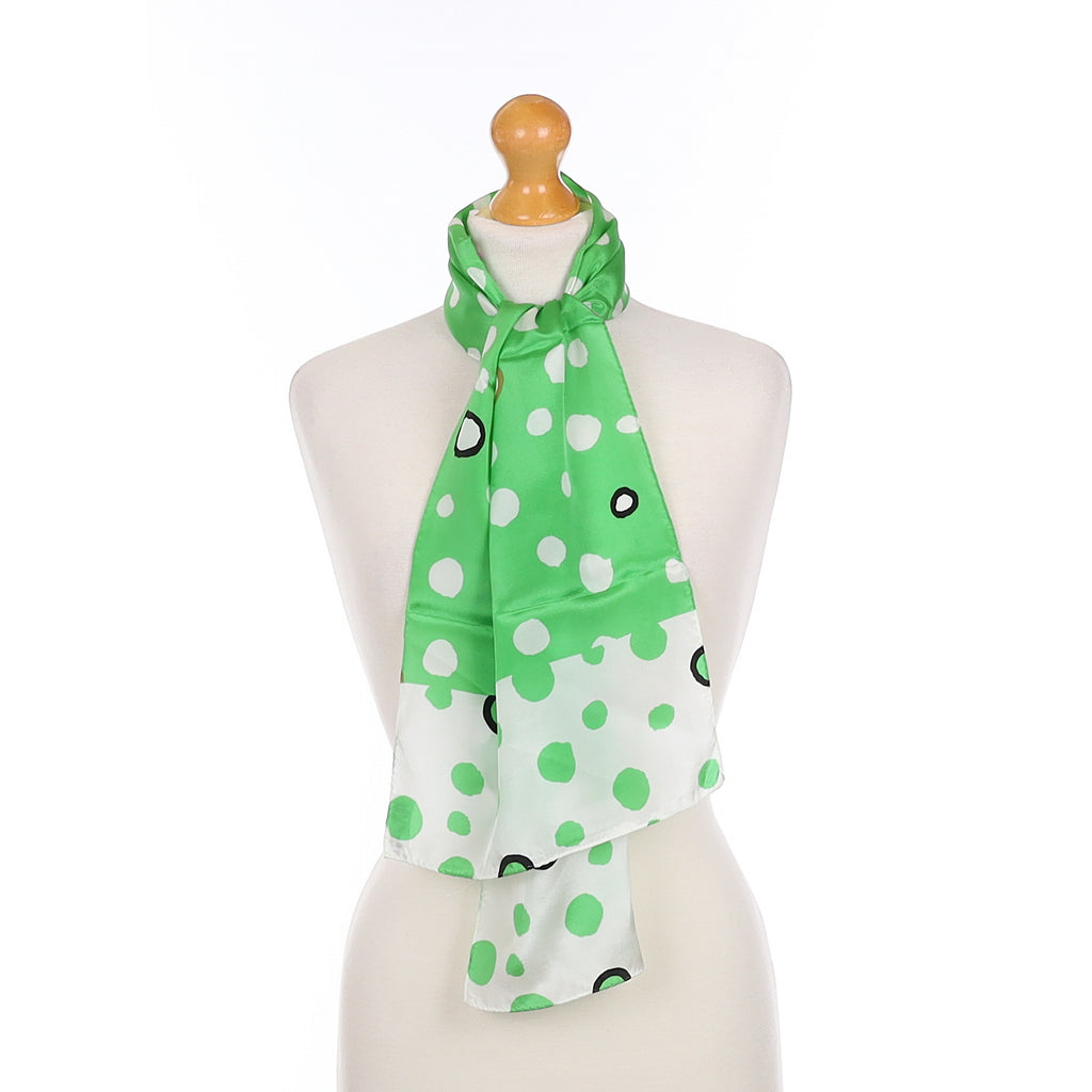 Brand New Echo Green Spotted Silk Scarf