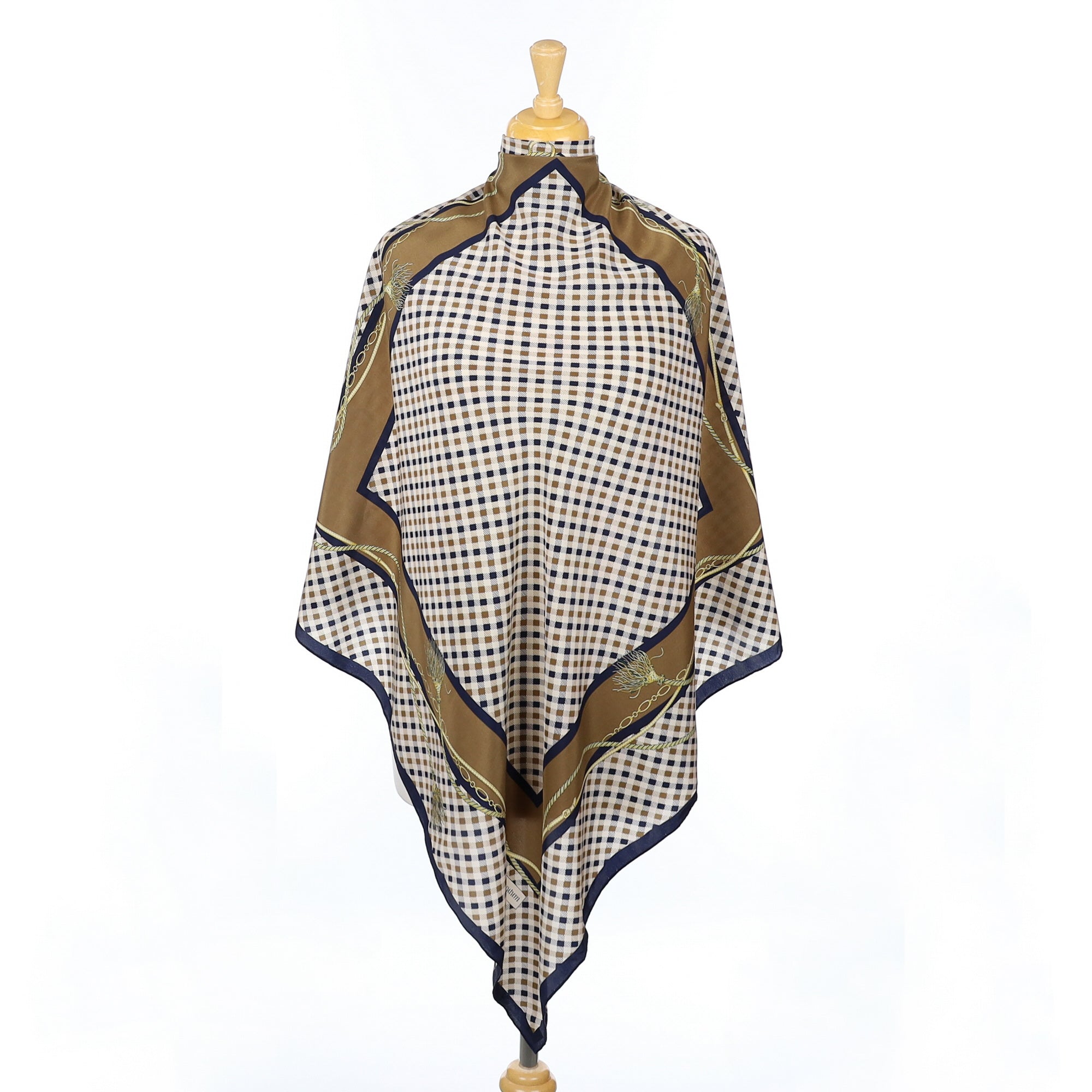 Aquascutum Classic Check Vintage Silk Scarf