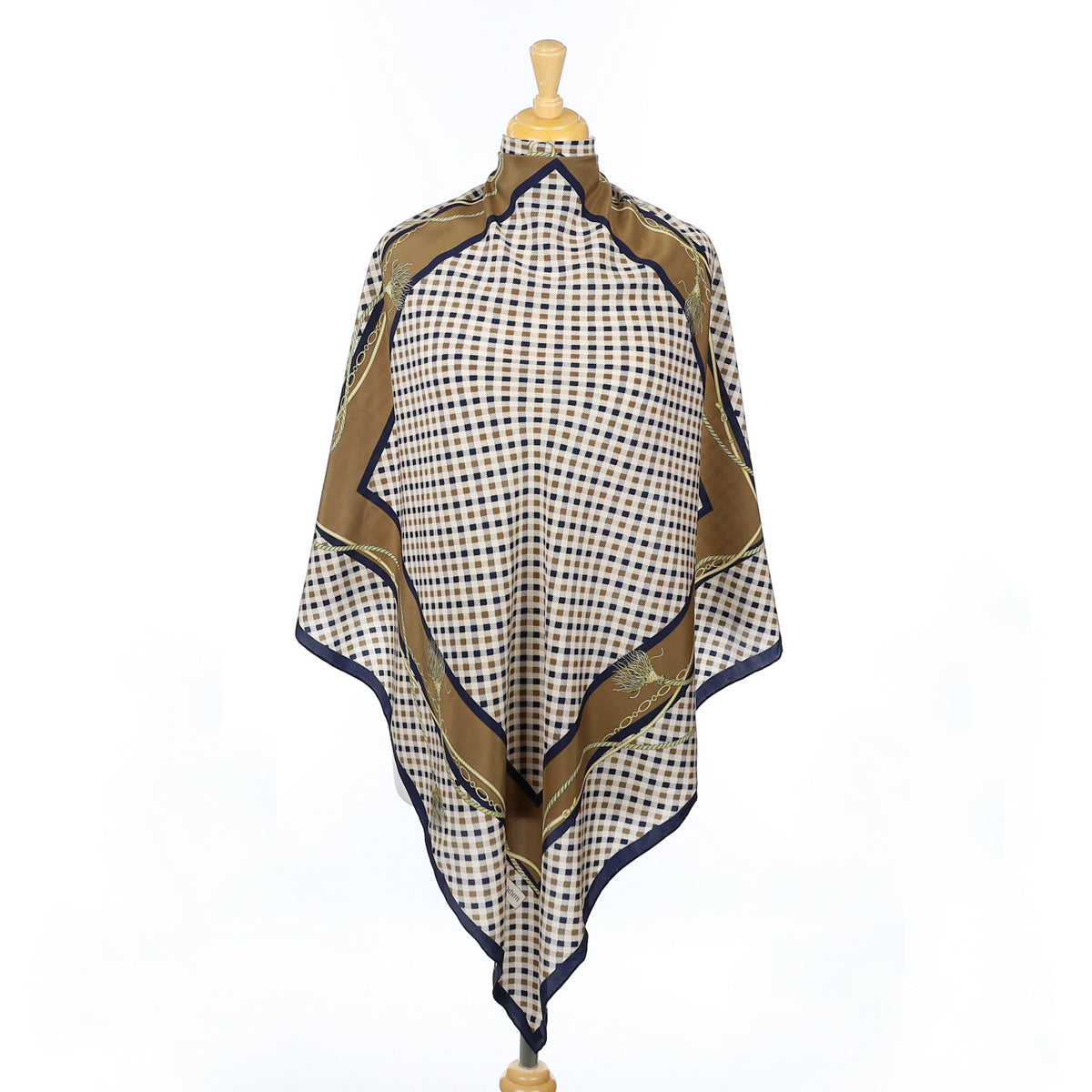 Aquascutum Classic Check Vintage Silk Scarf