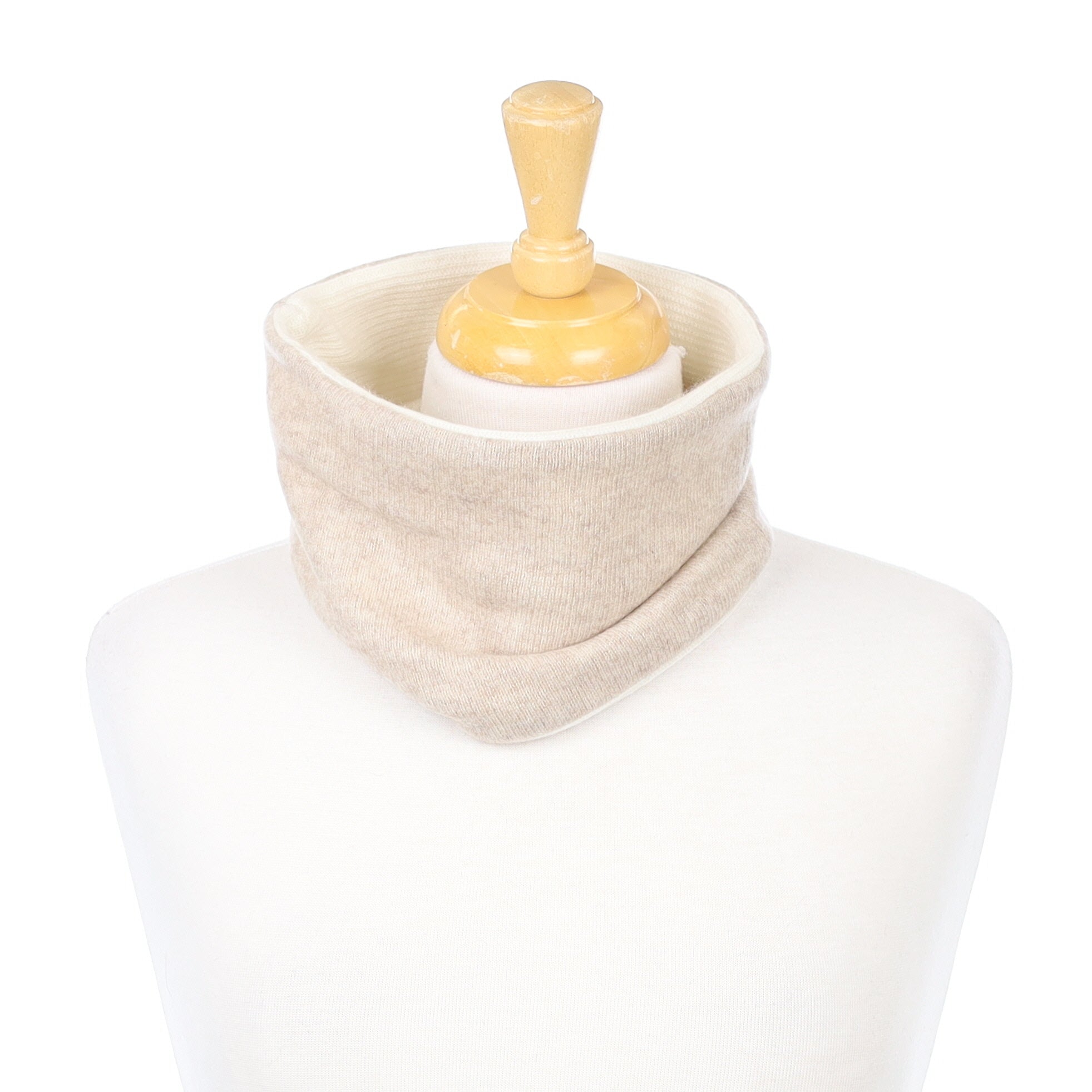 Fawn and Vanilla Cream Ribbed Neck Warmer