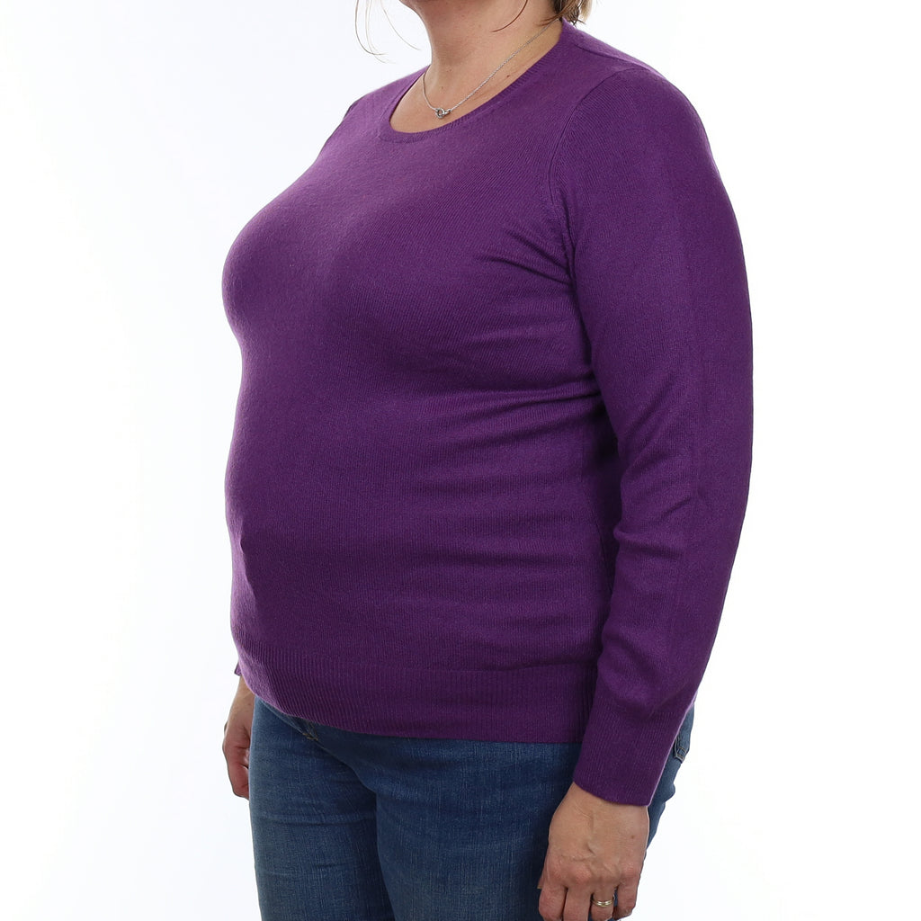 Iris Purple Cashmere Crew Neck Jumper Extra Large
