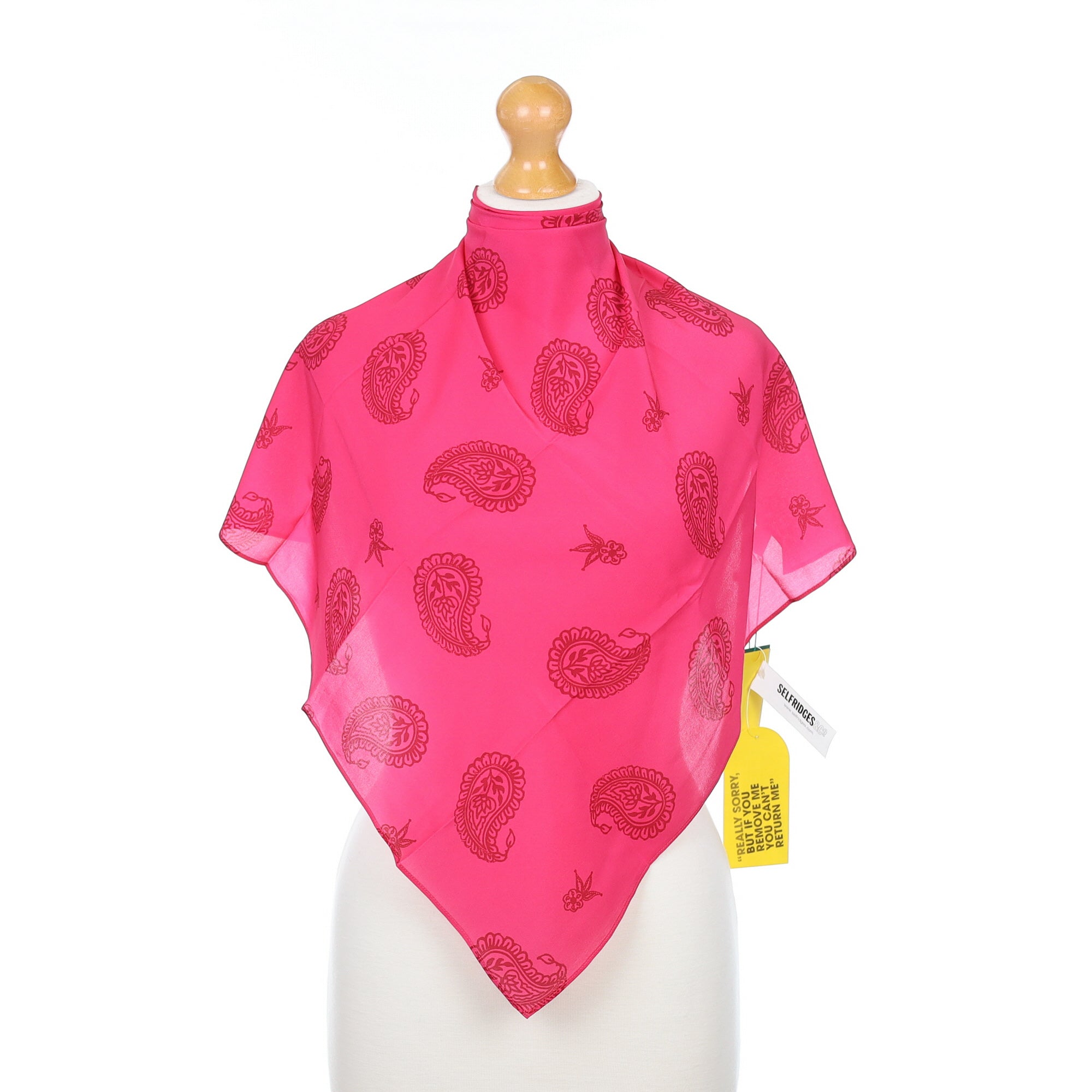 Rixo Pink Paisley Silk Scarf