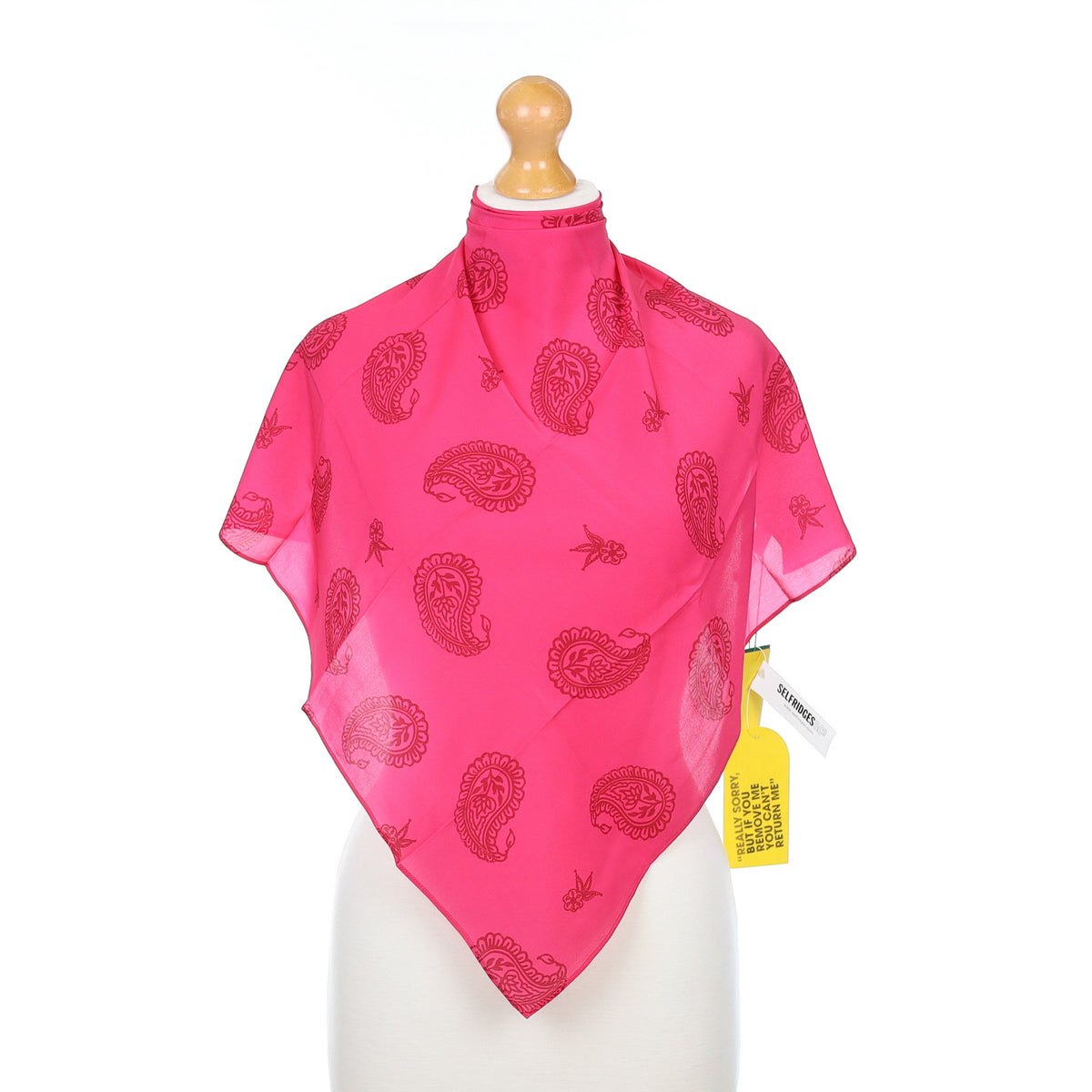 Rixo Pink Paisley Silk Scarf