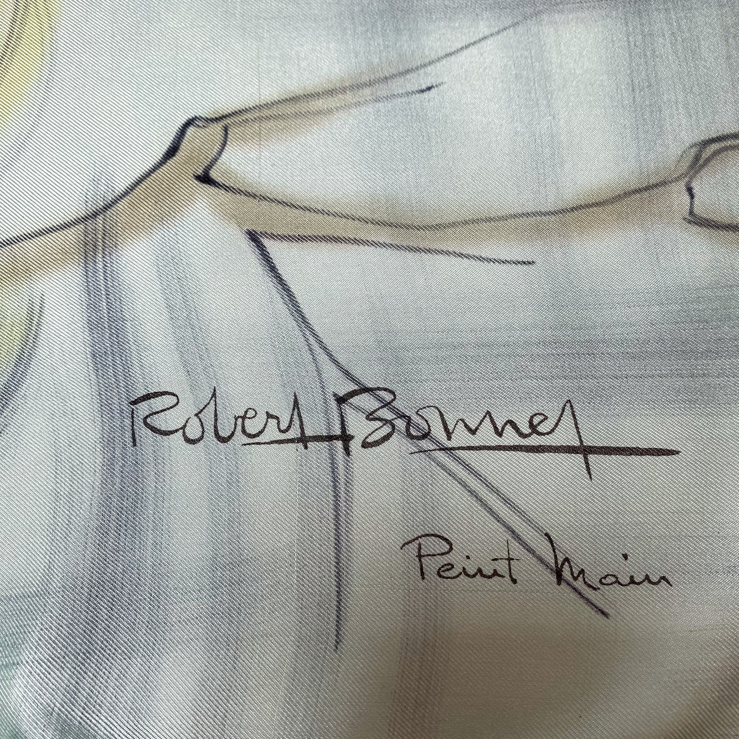 Stunning Bird Design French Vintage Silk Scarf