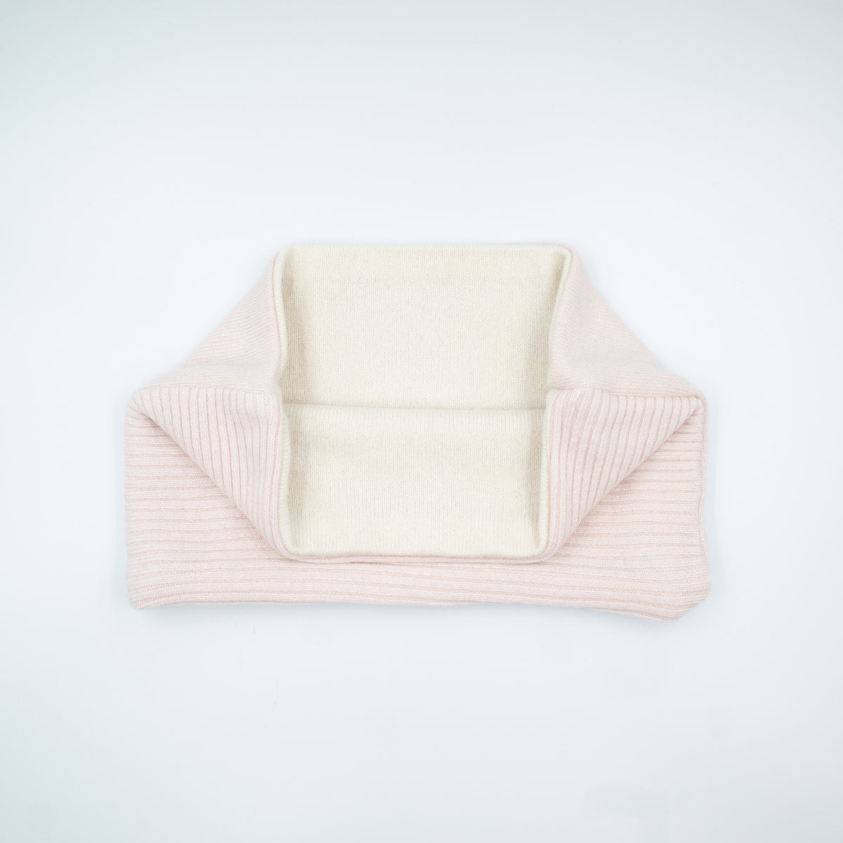 Pale Pink Rib and Cream Neck Warmer