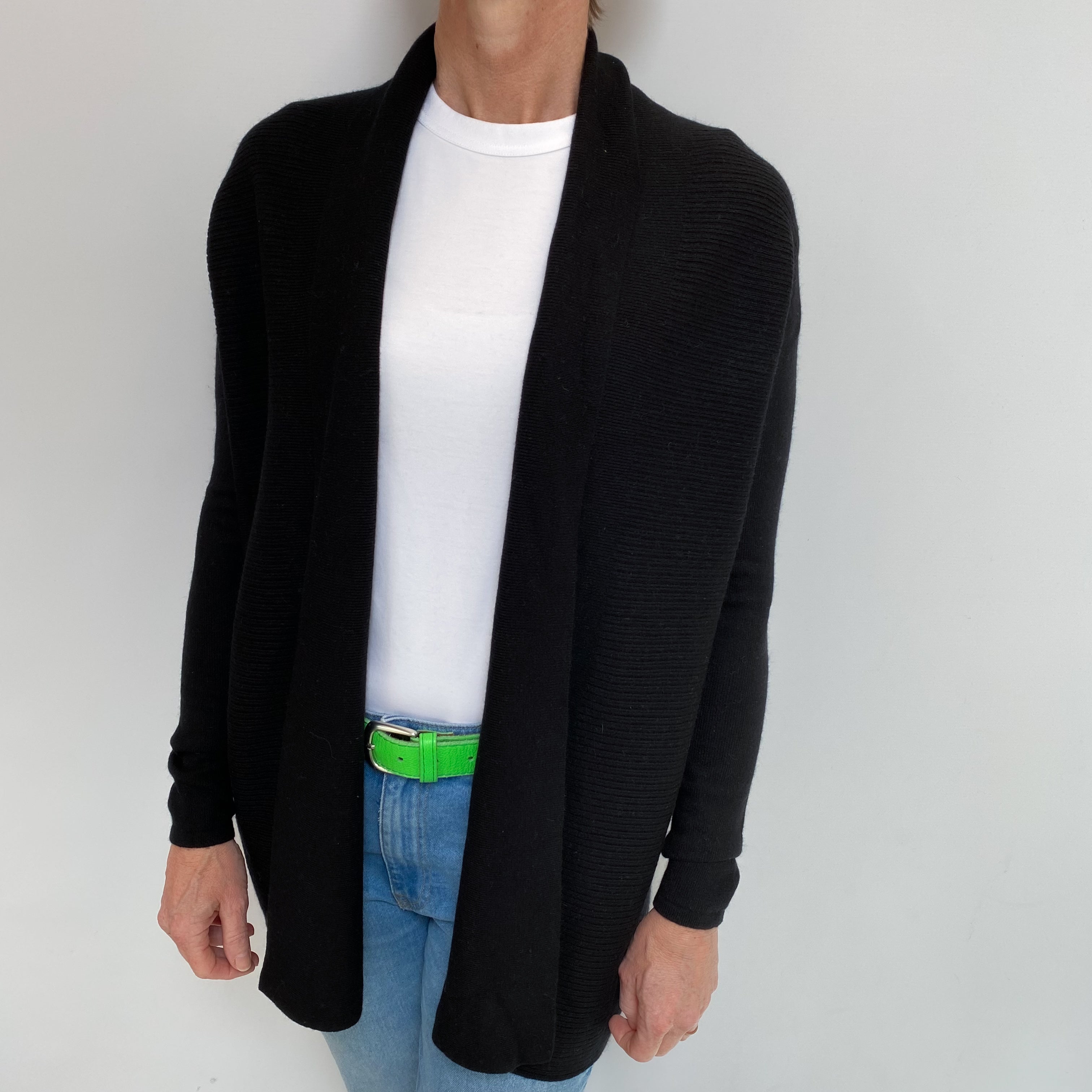 Theory Black Cashmere Edge to Edge Cardigan Small