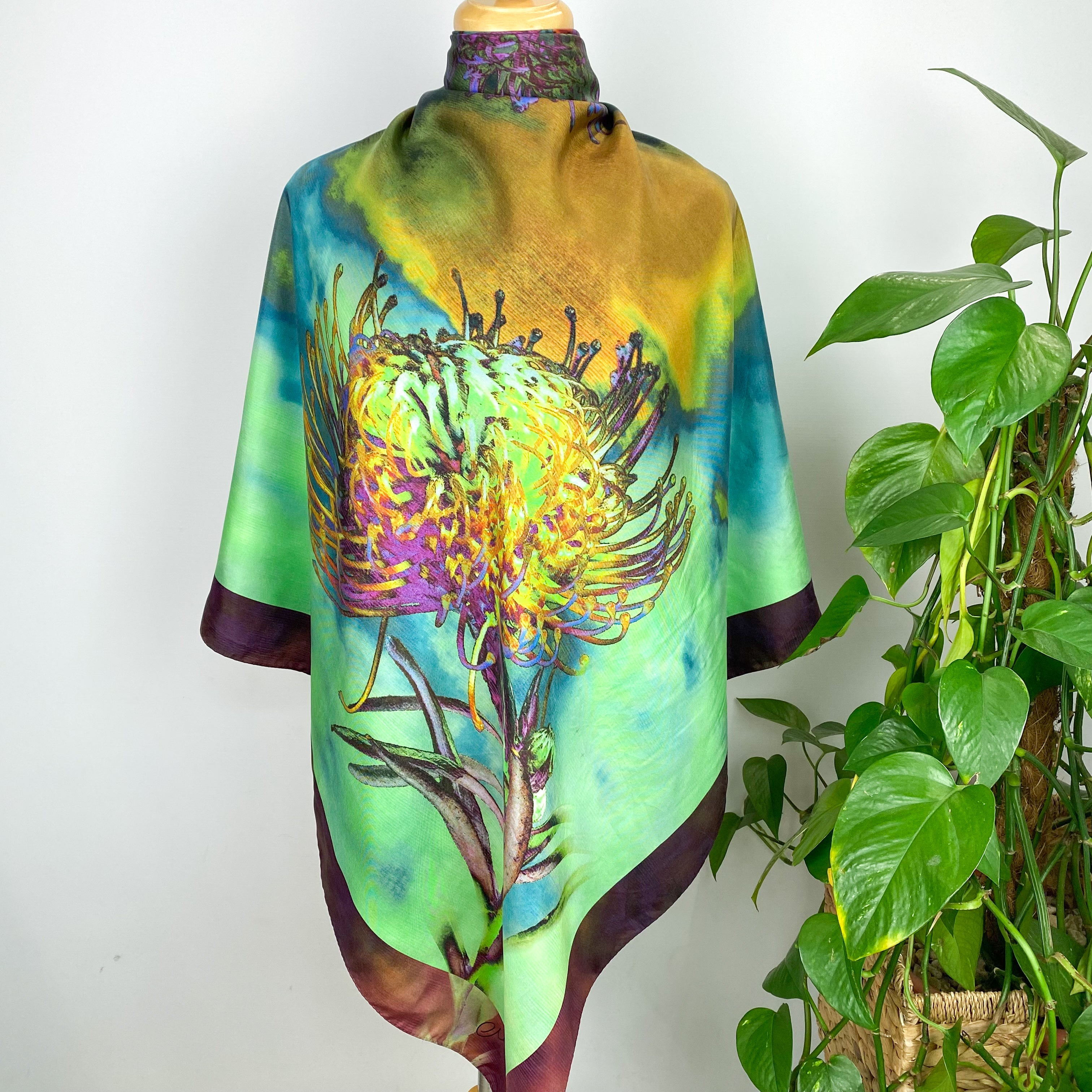 Clelia and Romy Abstract Silk Scarf