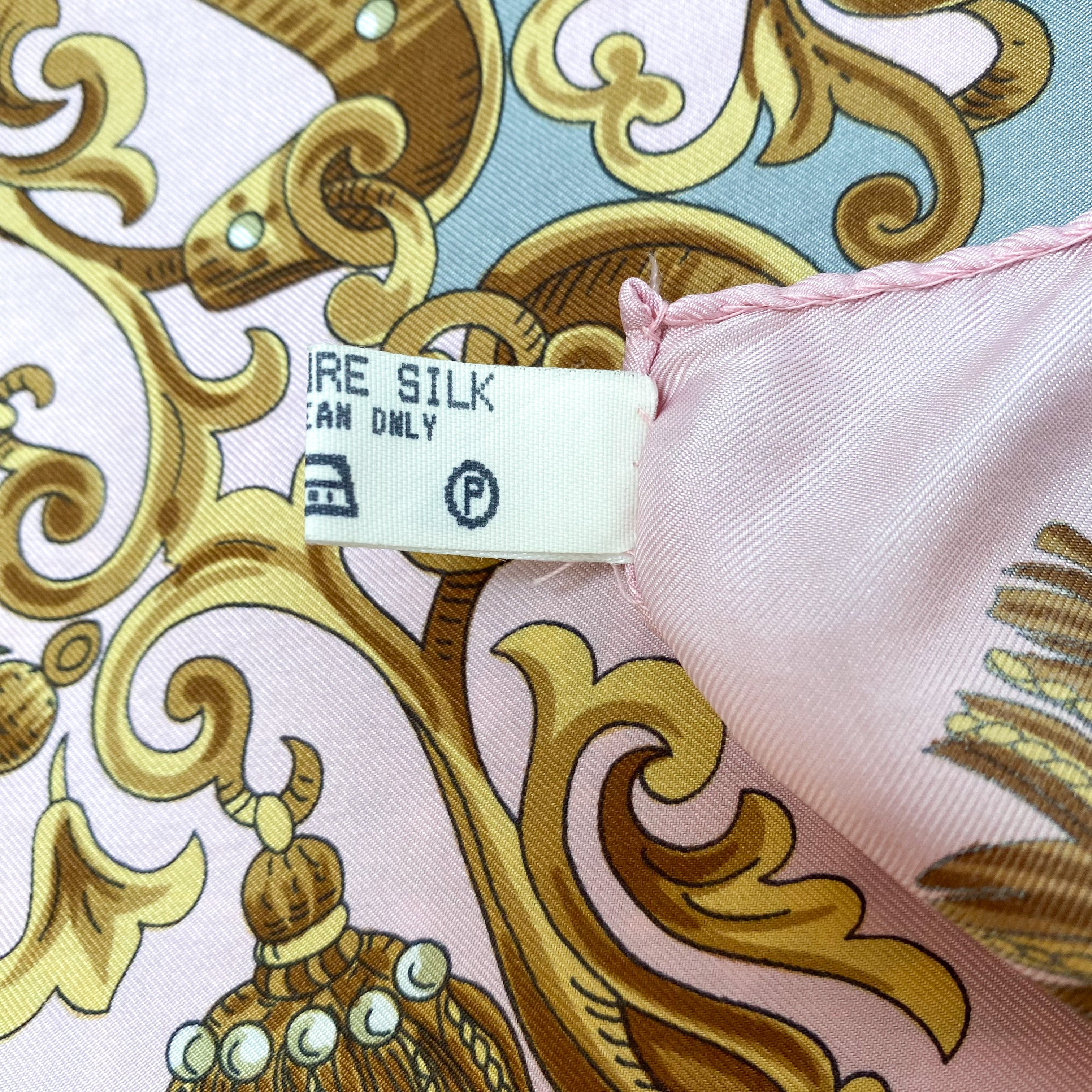 Pink Baroque Style Twill Silk Scarf