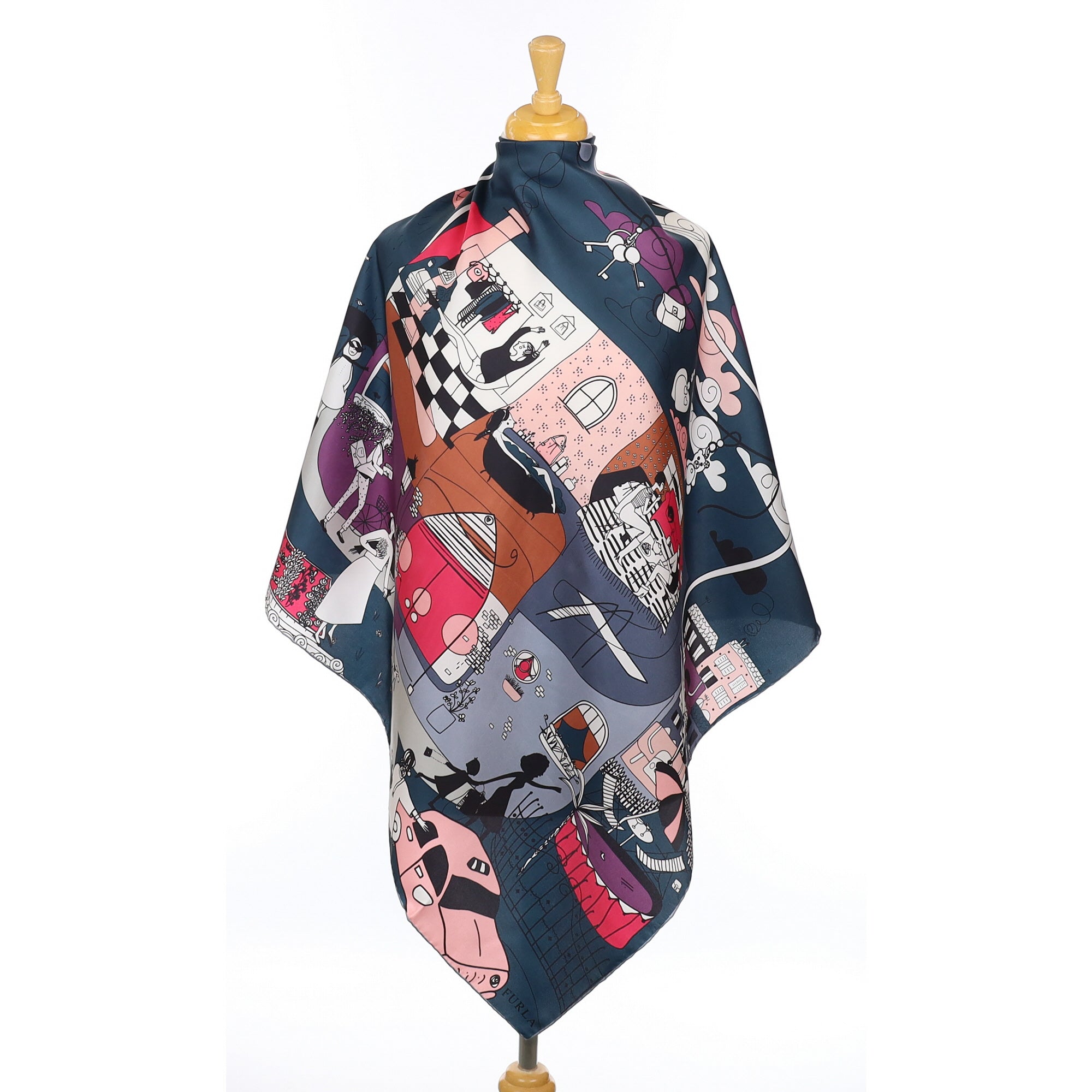 Brand New Furla Lifestyle Scene Silk Scarf