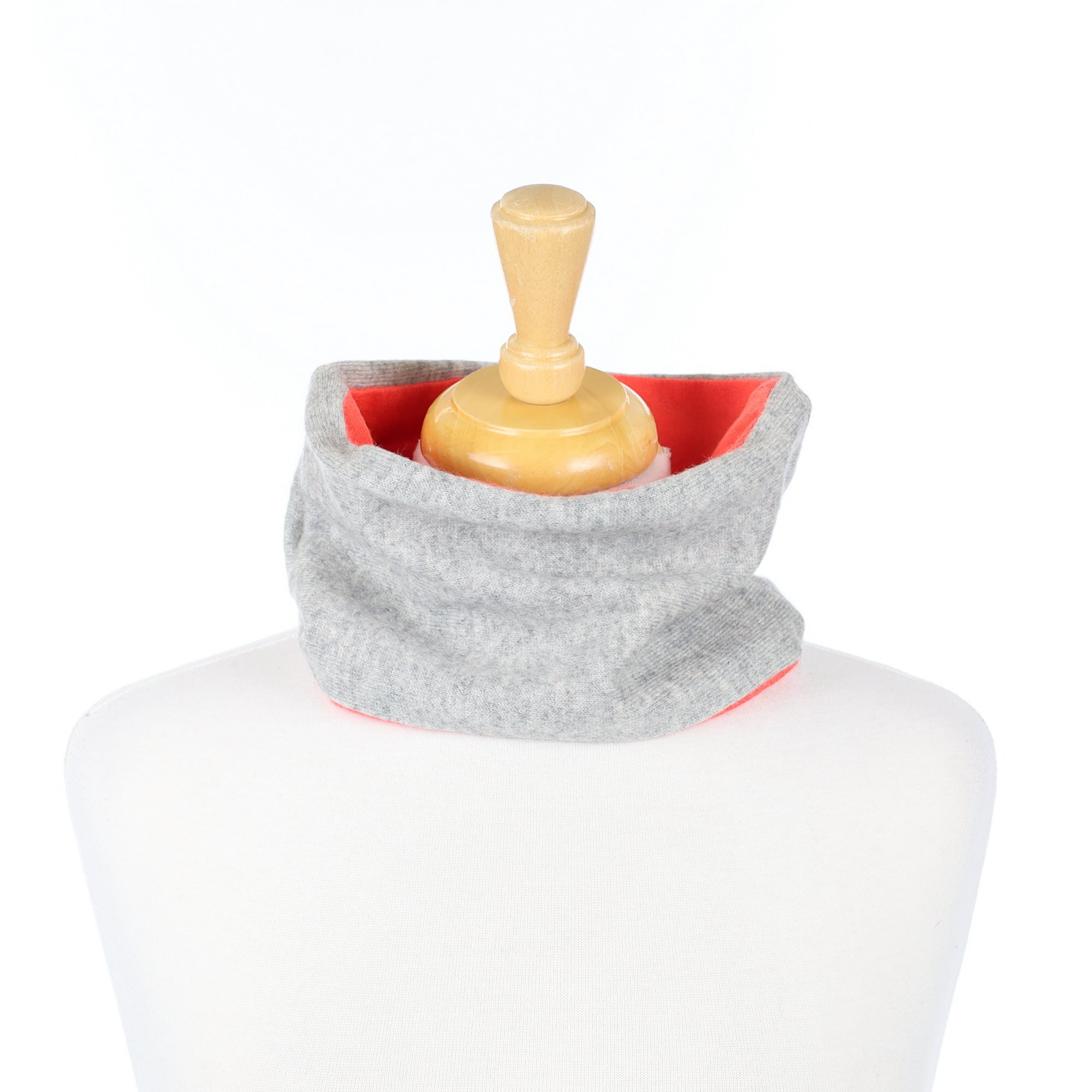 Smoke Grey and Neon Orange Neck Warmer