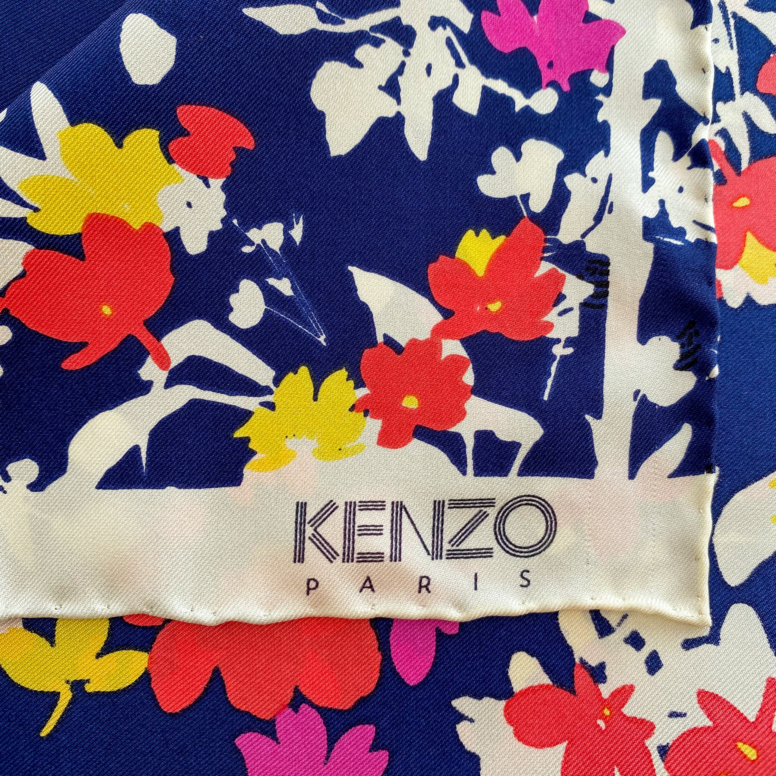 Kenzo Floral Designer Silk Scarf