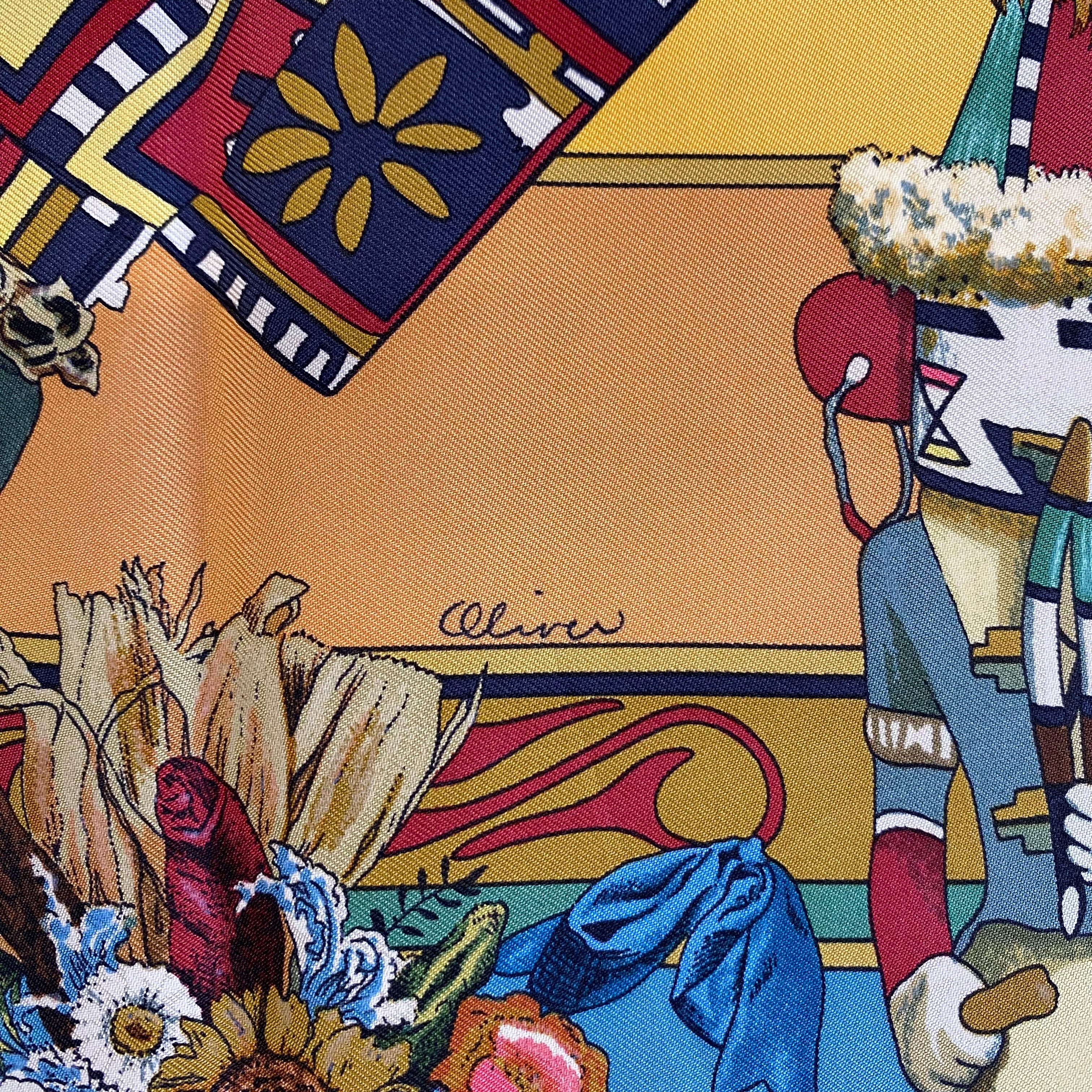 Hermès Kachinas Silk Scarf Rare