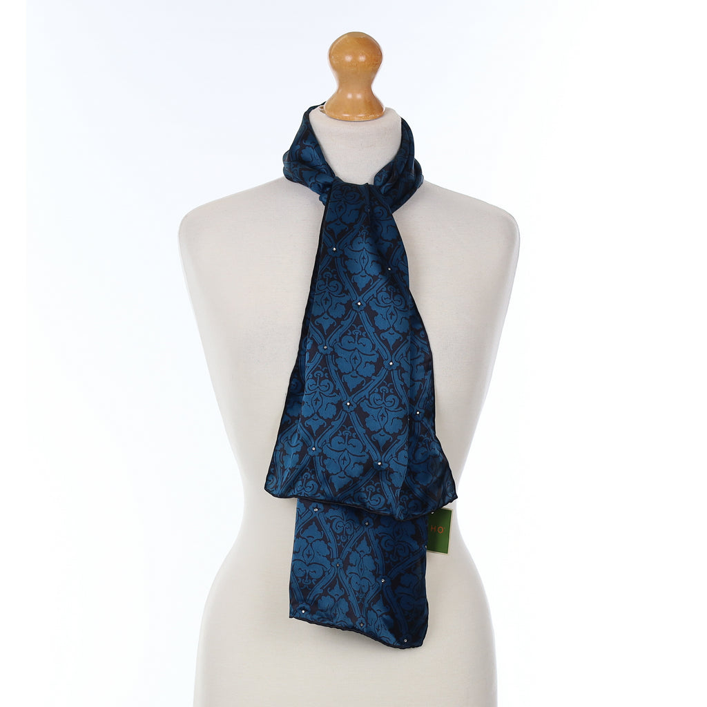 Brand New Echo Damask Patterned Silk Scarf
