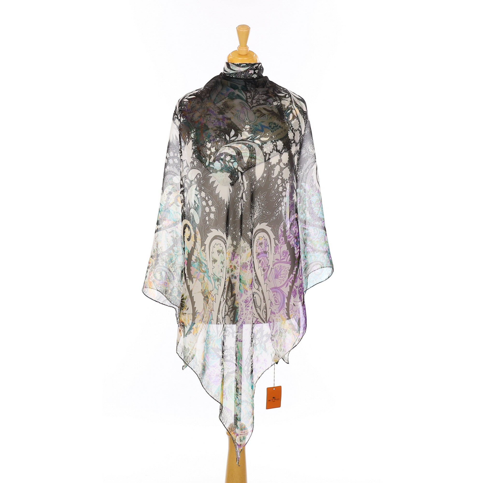 Brand New Etro Silk Abstract Chiffon Scarf