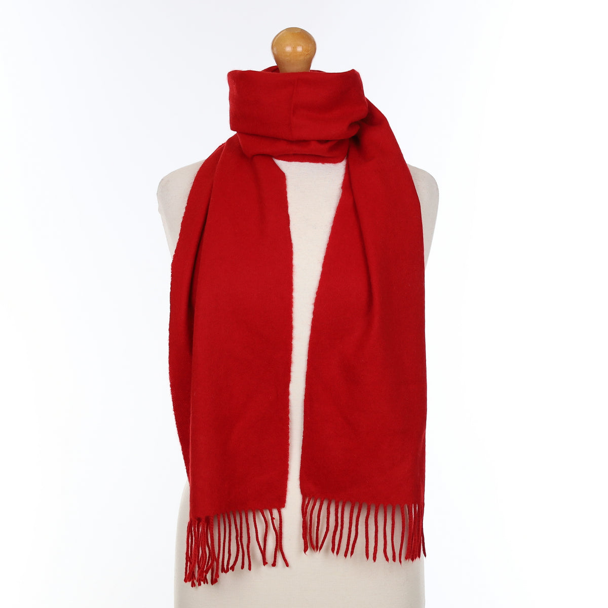 Scarlet Red Cashmere Woven Scarf
