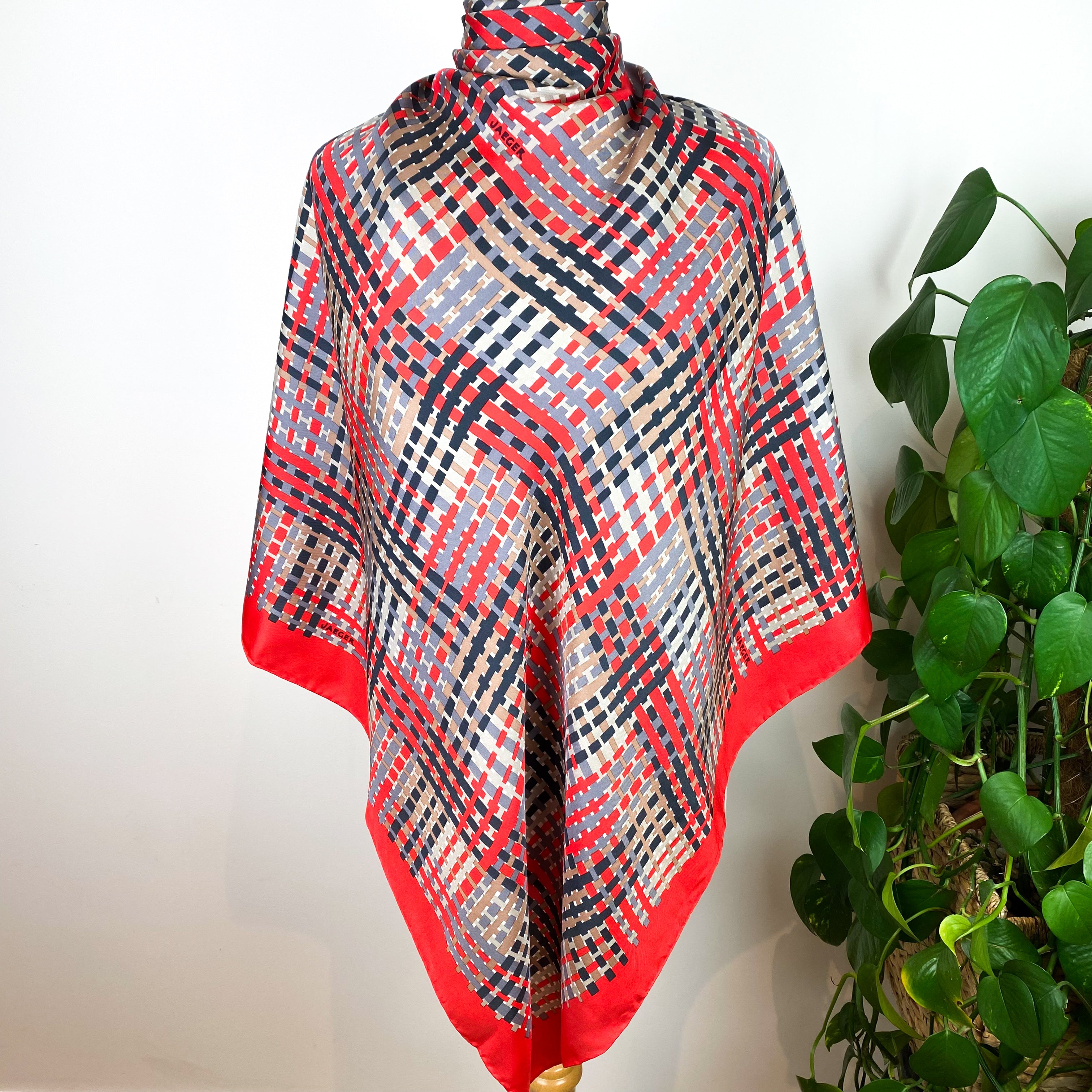 Immaculate Large Jaeger Silk Scarf