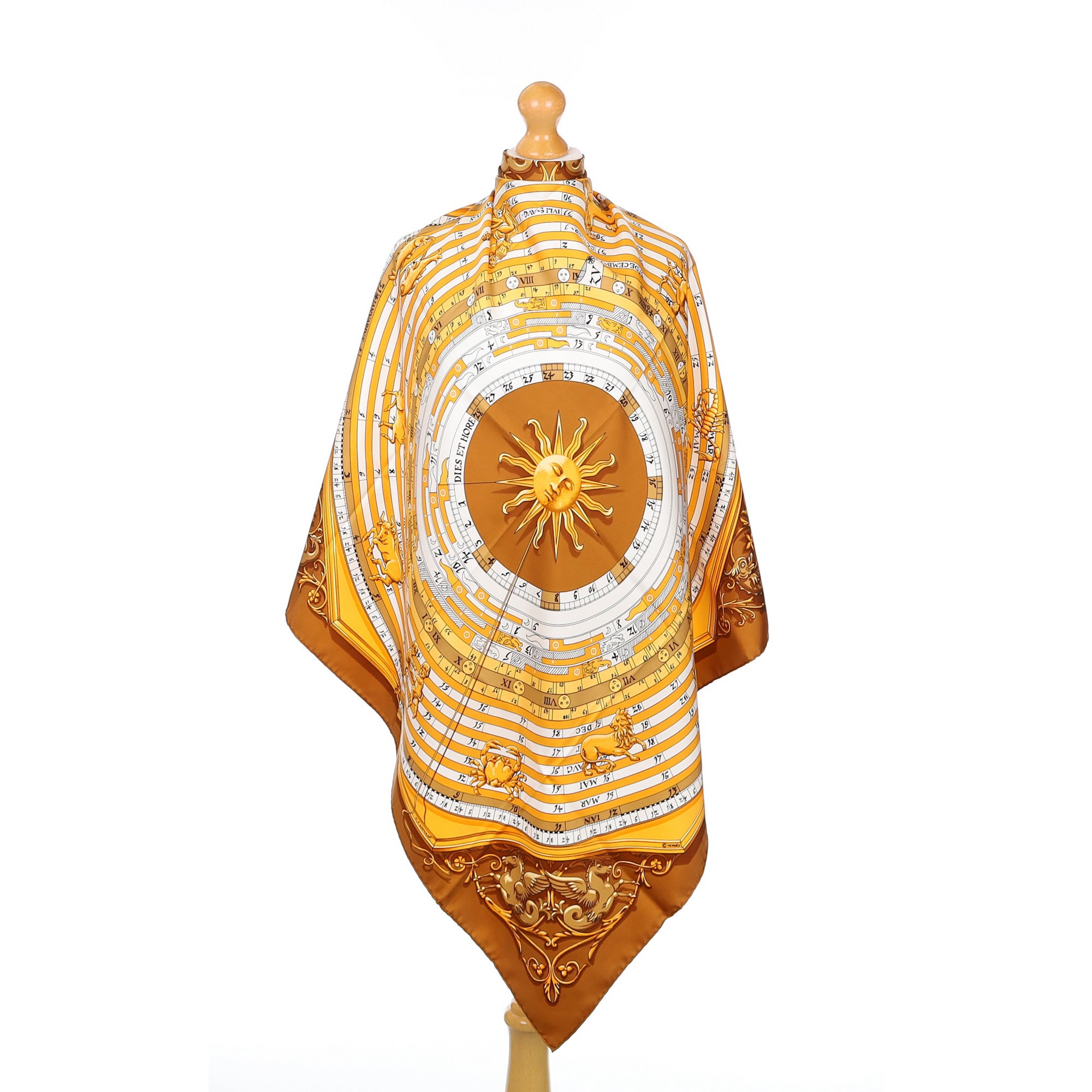 Pristine Hermès Dies et Hore Silk Scarf