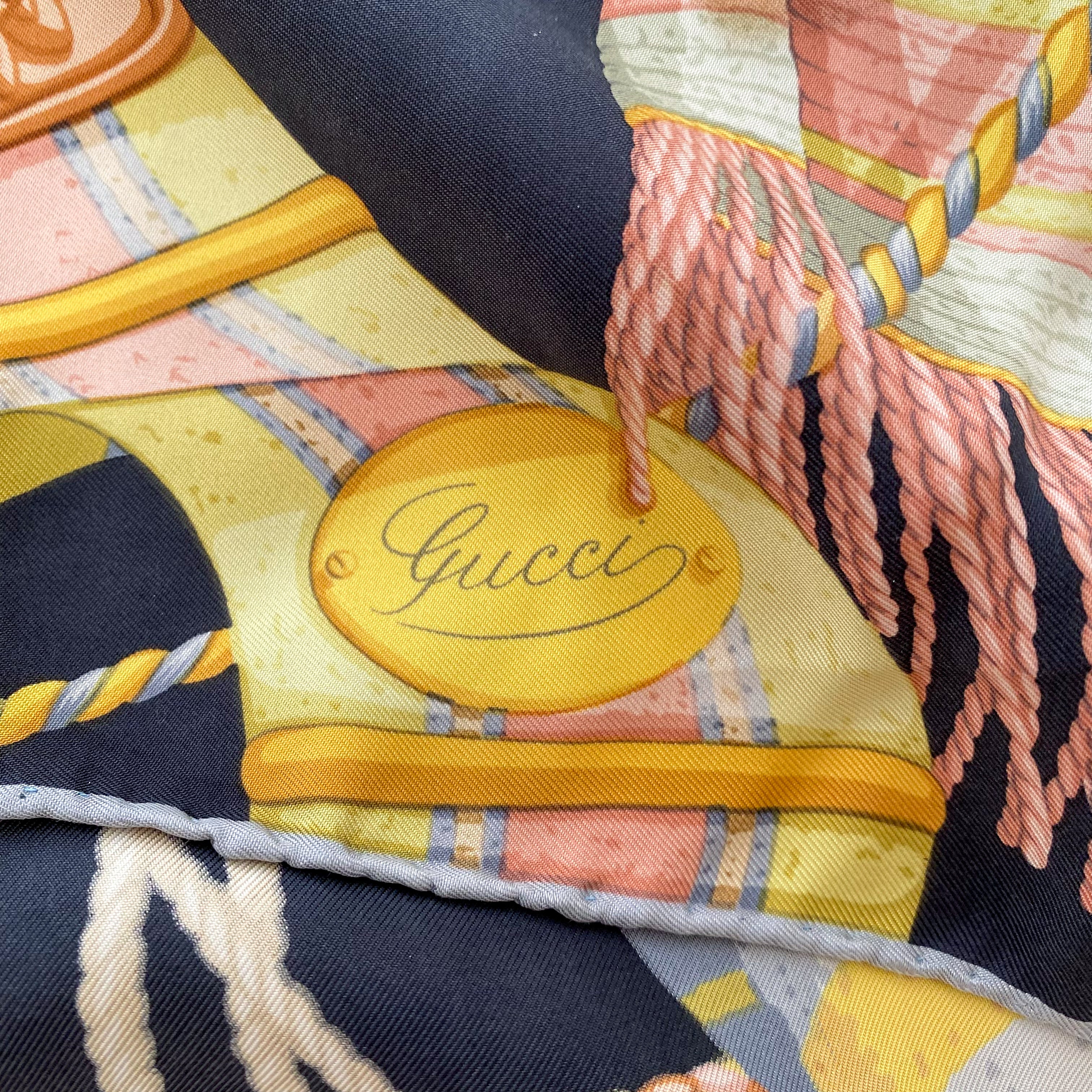 Gucci Equestrian Vintage Silk Scarf