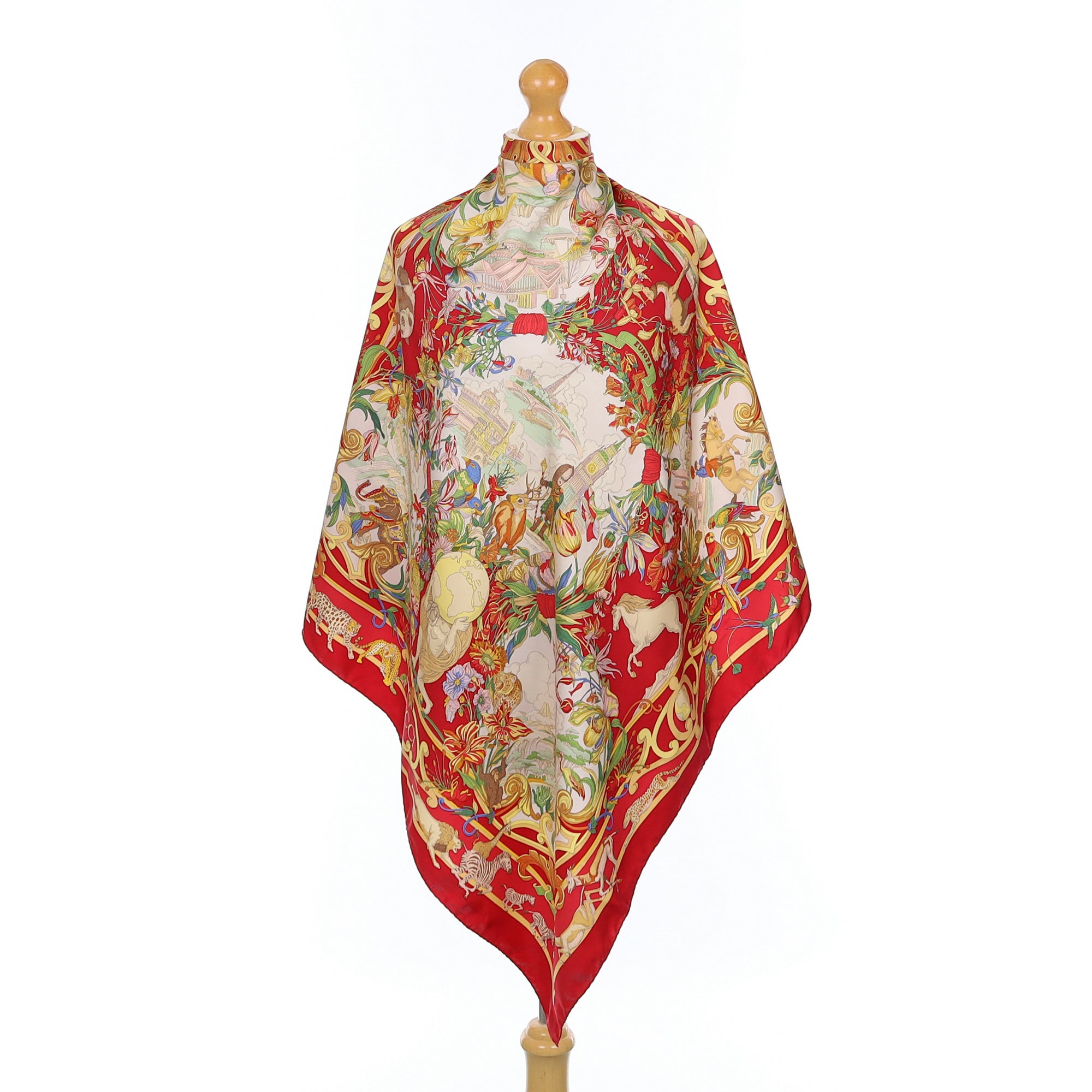 Gucci Red International Silk Scarf